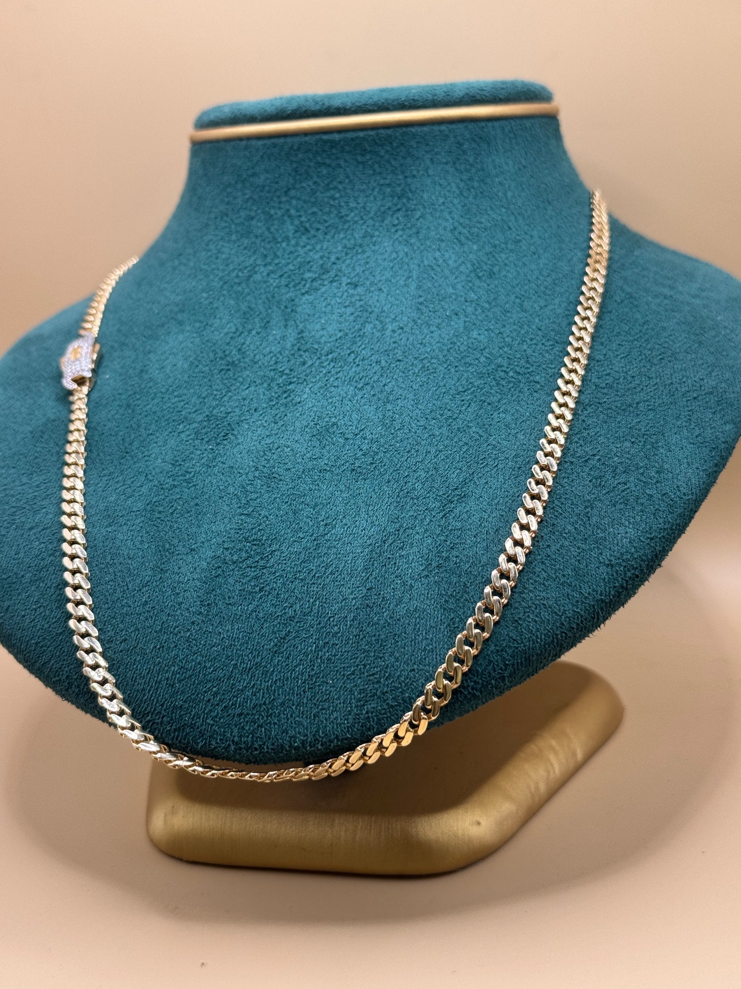 14K Gold Cuban Link Chain 22” Dubai Design – Men’s Real Gold Chain 12–15g, Statement Gold Necklace