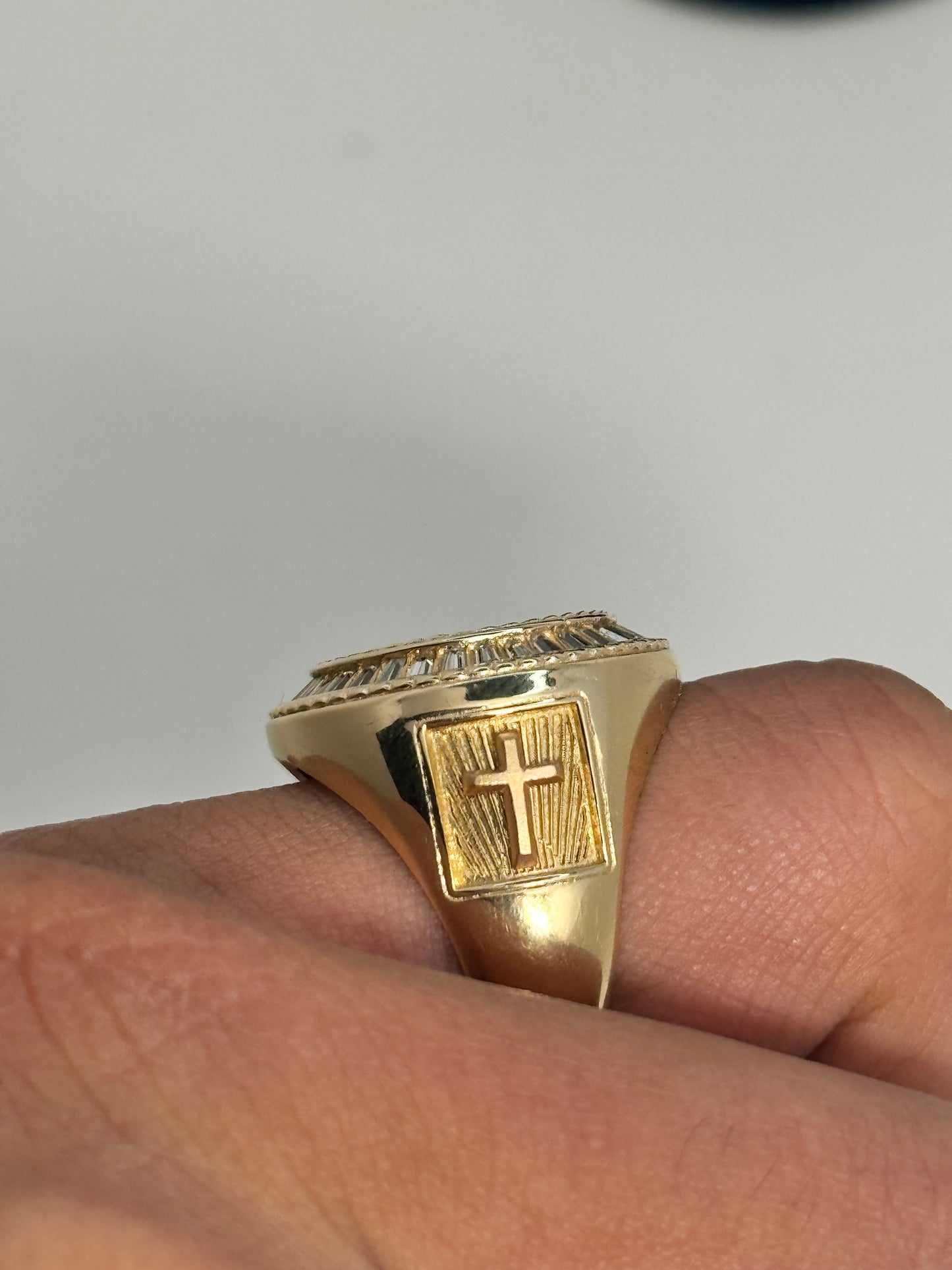 14k Solid Gold Cross ring for Men