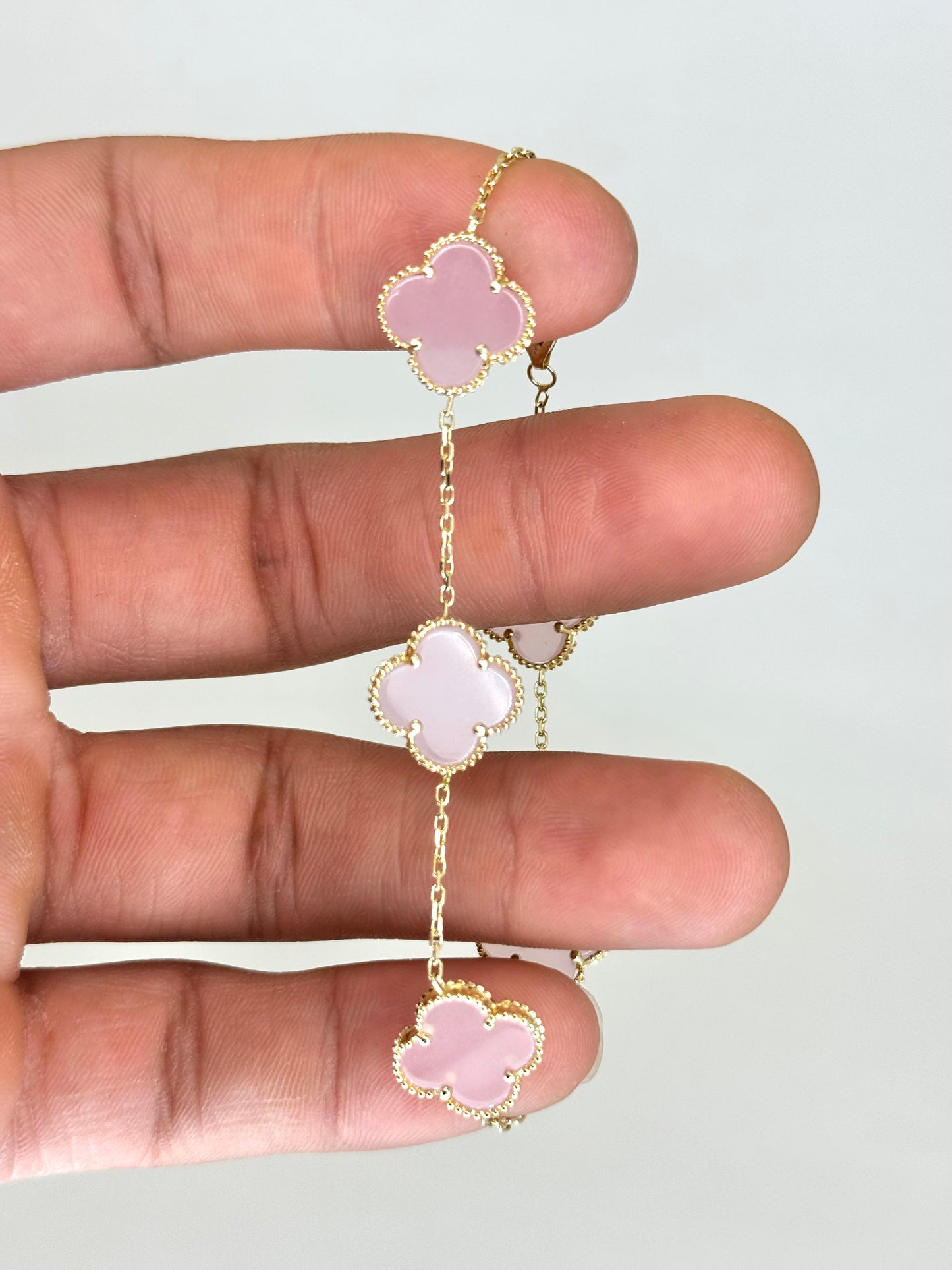 14k gold Clover charm bracelet for women