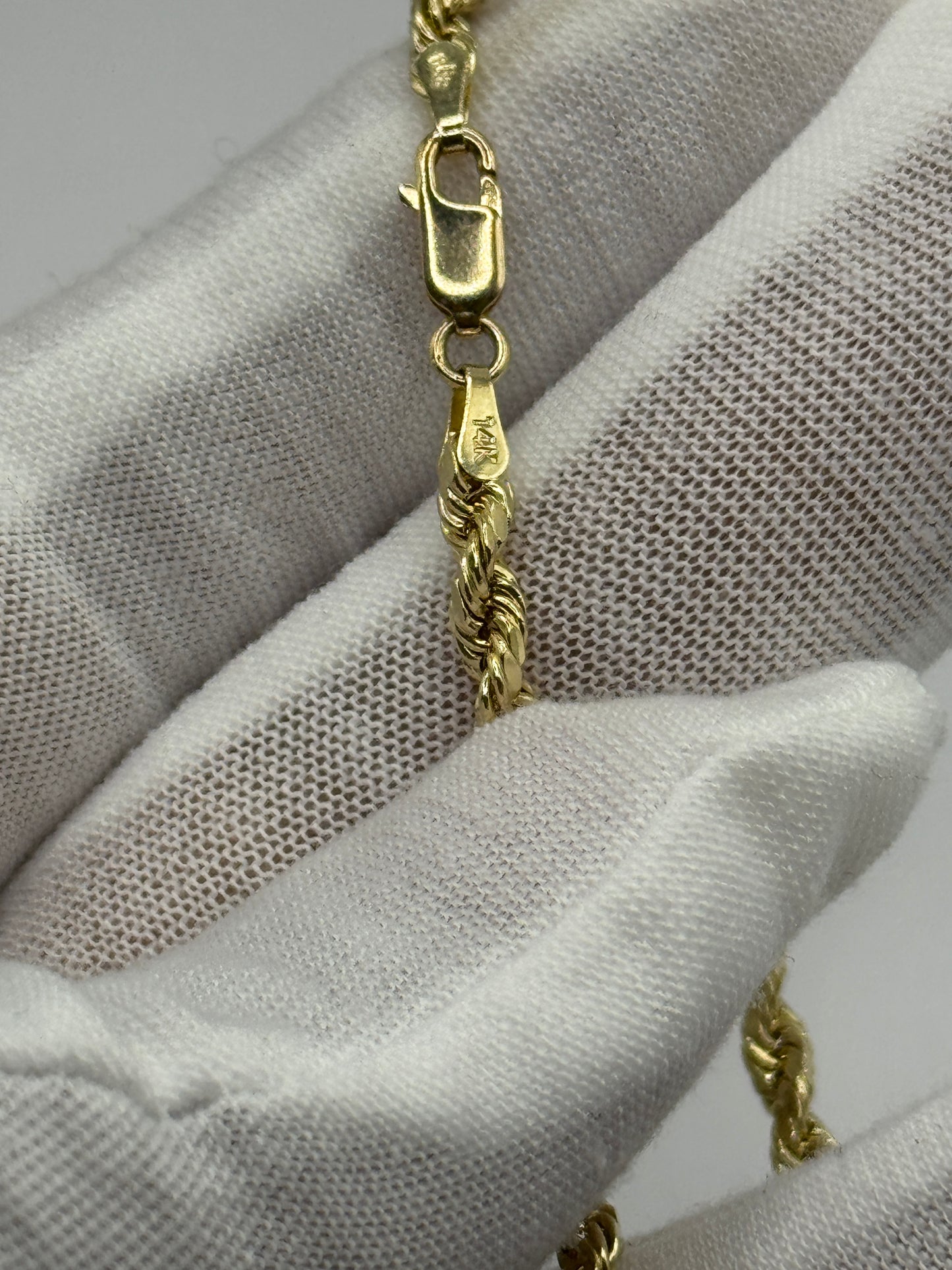 14K Gold Rope Bracelet for Men – 3.4mm