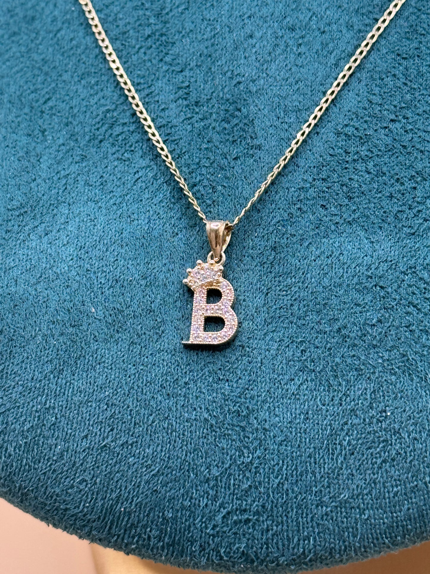 14K Gold Necklace with Letter B Pendant – Personalized Elegance for Everyday Wear 16”  long