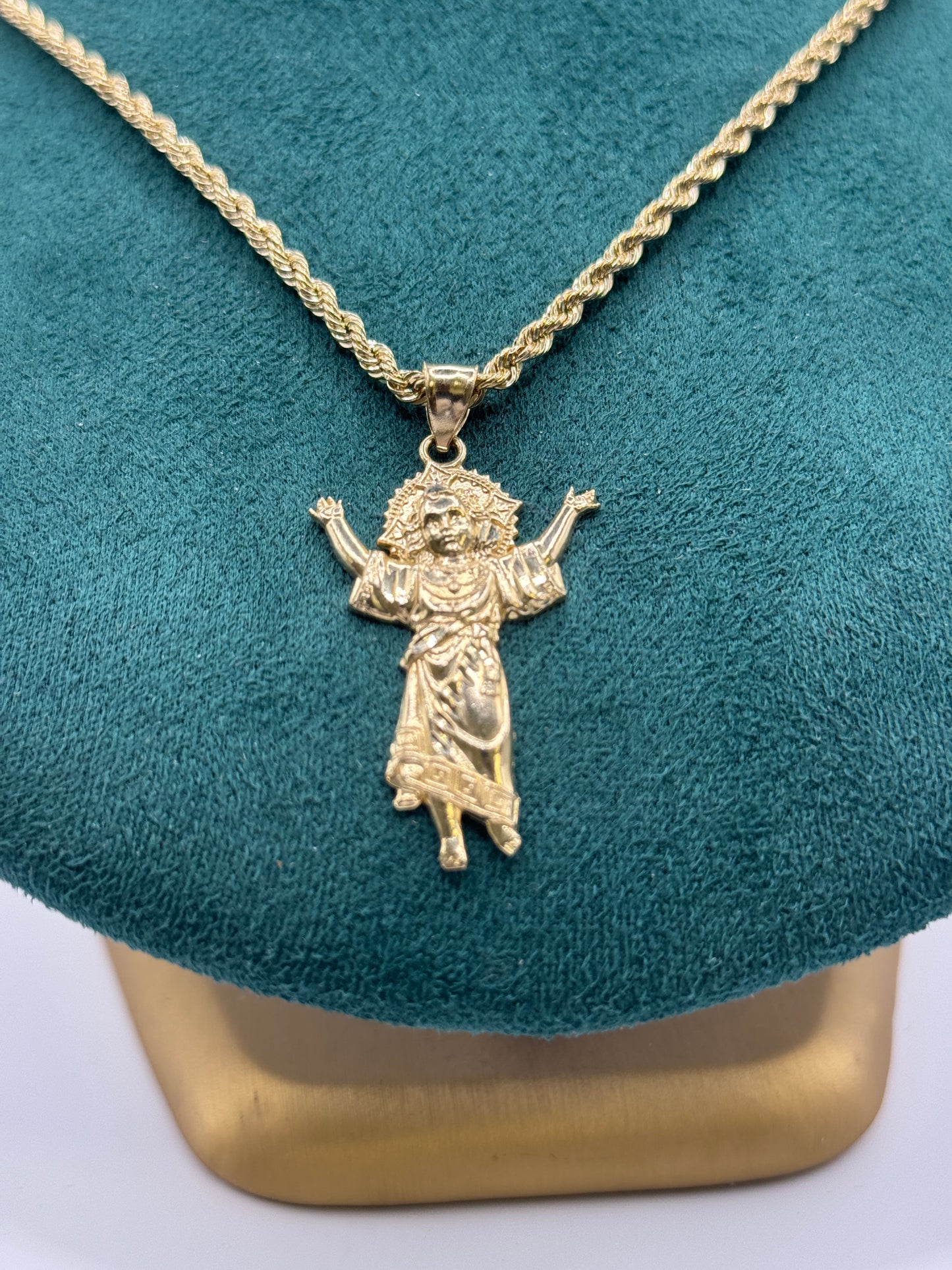 14K Gold Rope Chain – 24” with Divine Child Pendant (3mm Chain)