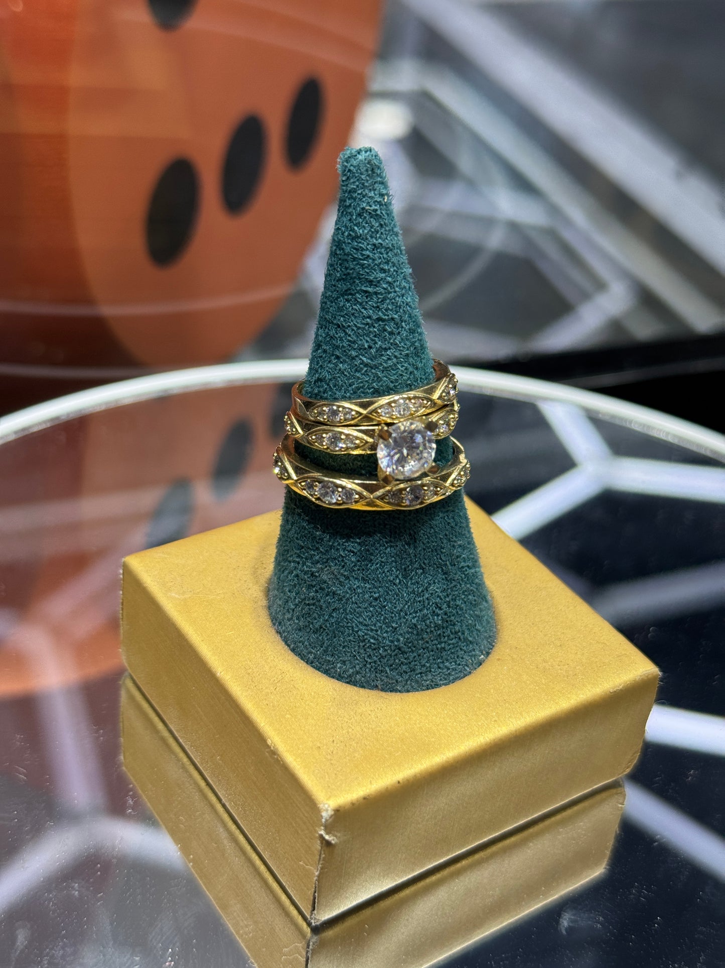 Trio ZC Wedding Ring Set  Love in 14K Gold