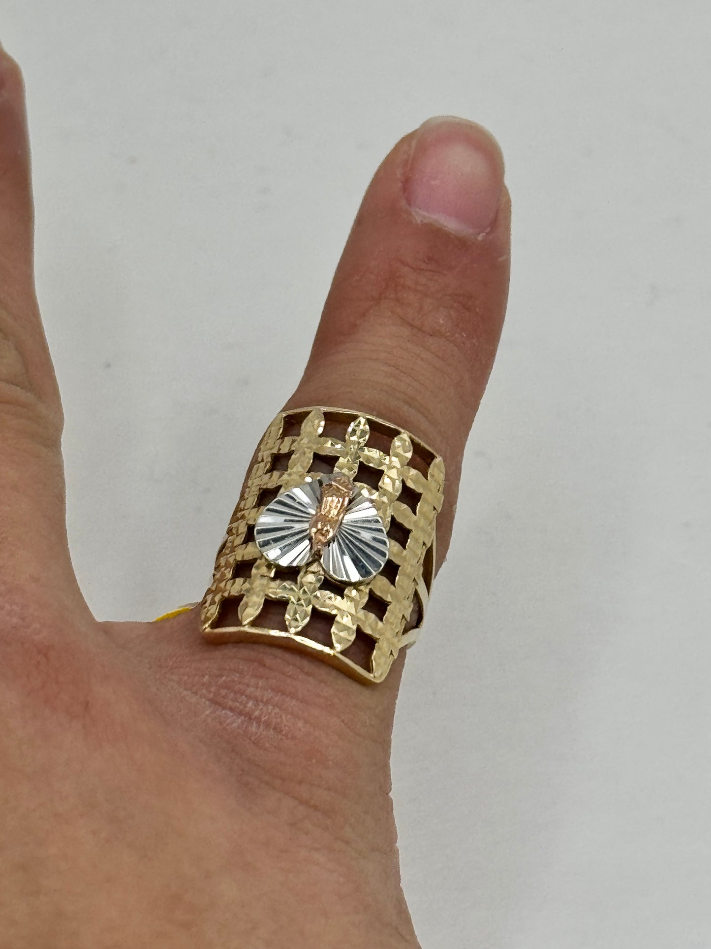 14k gold heart ring with Virgin Mary