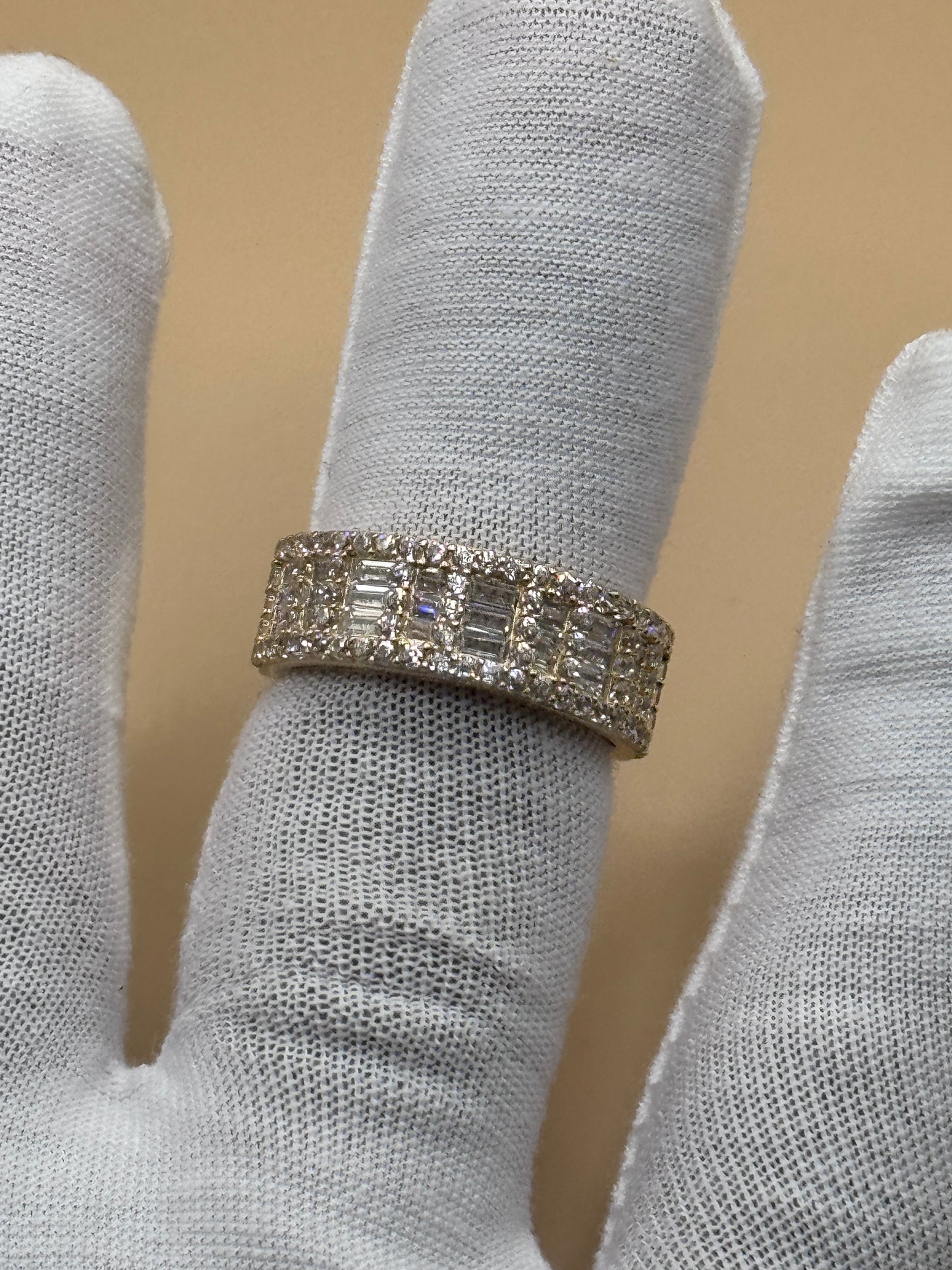 14K Gold Baguette CZ Ring Size 10.5 for Men – Real Gold Statement Ring, Iced Out Jewelry