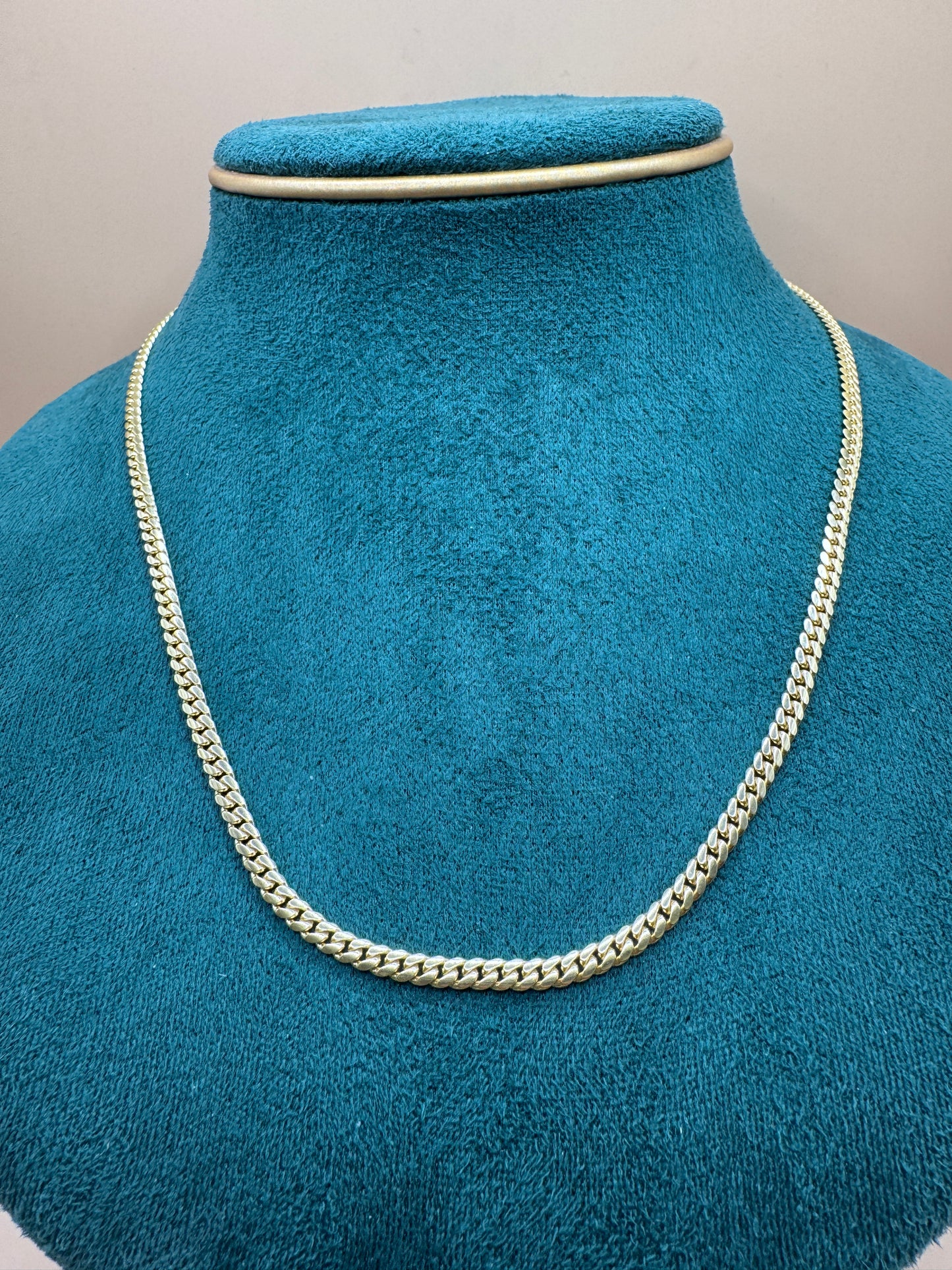 14K Gold Cuban Link Chain 18” Solid – Men’s Real Gold Chain 14–18g, Medium Thick Necklace