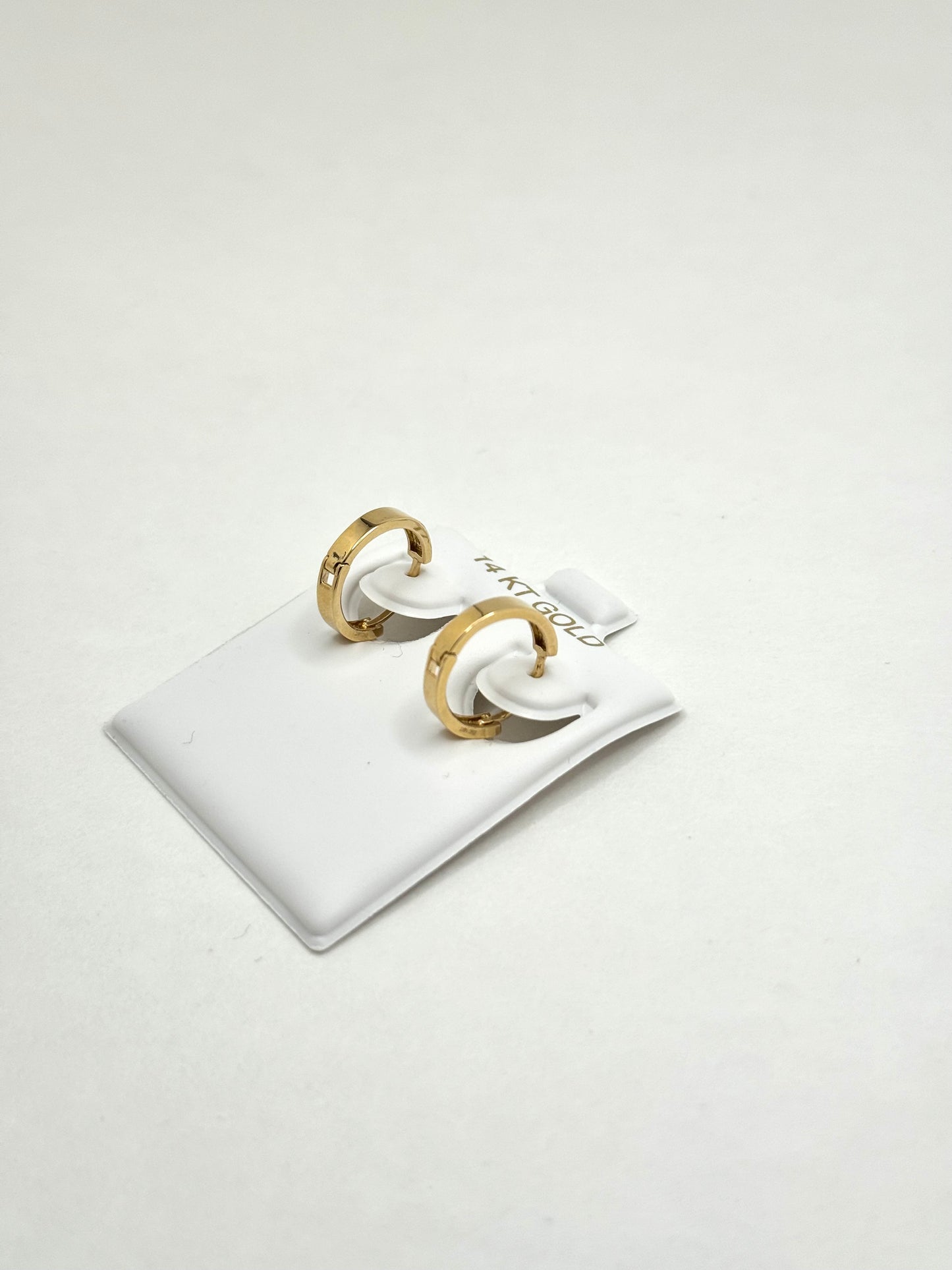 14k gold Huggie round earrings for women