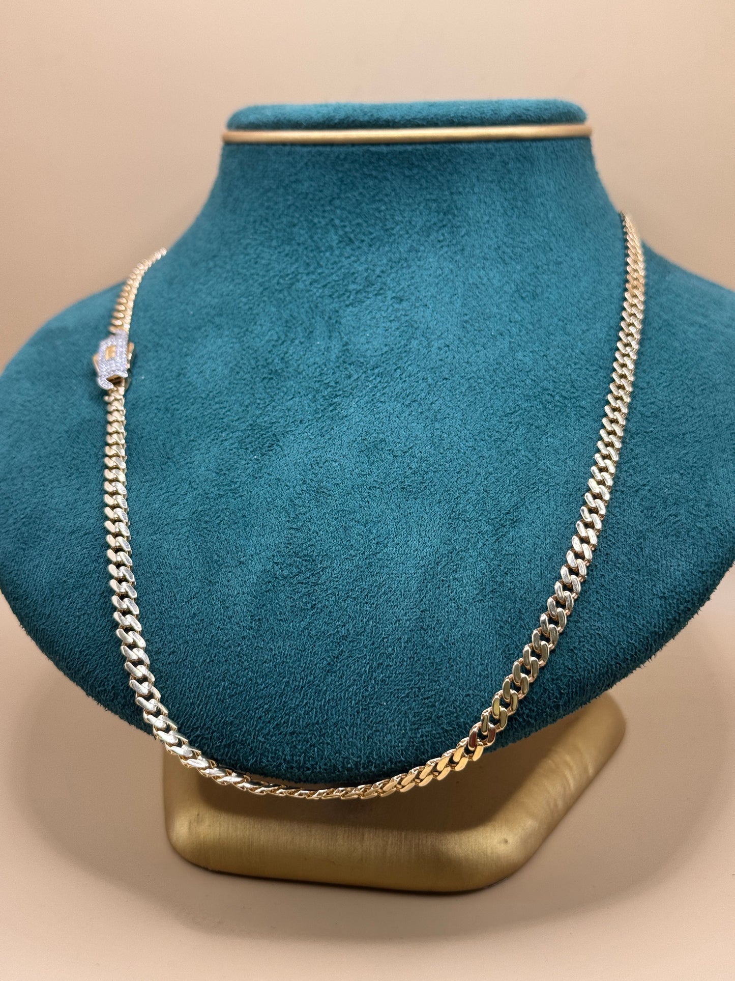 14K Gold Cuban Link Chain 22” Dubai Design – Men’s Real Gold Chain 12–15g, Statement Gold Necklace