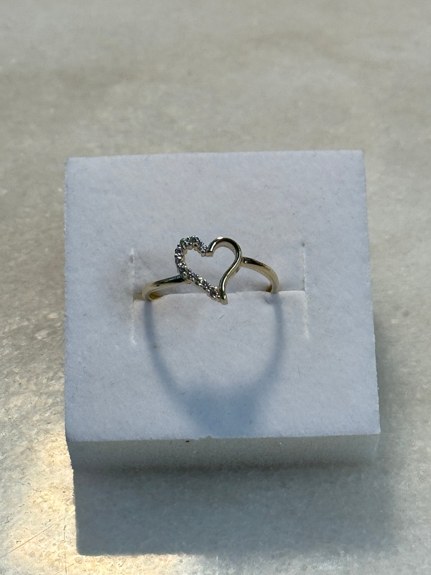 14K Gold heart Ring with ZC for Women  ❤️