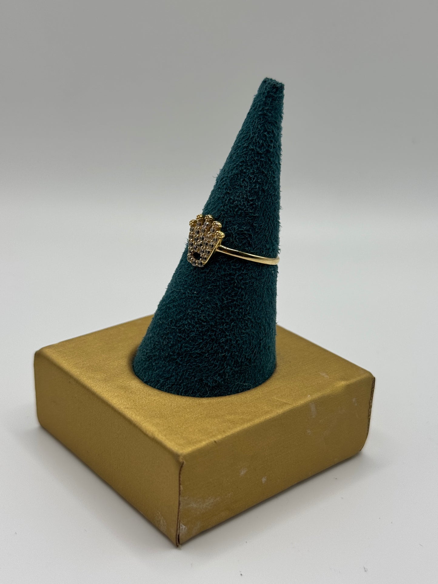 14k gold ZC crown ring for women