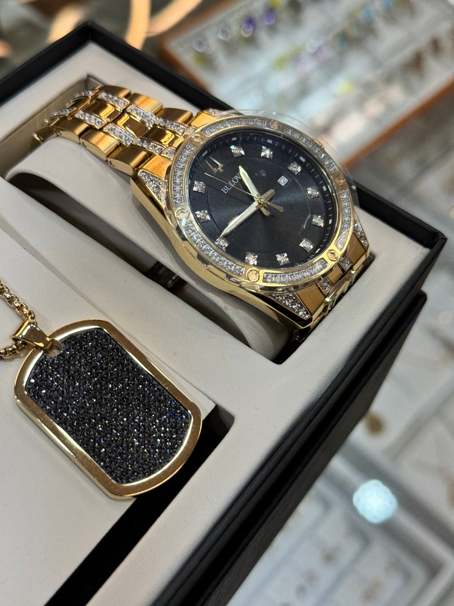 Bulova Dress/Classic Crystal Mens Watch Stainless Steel