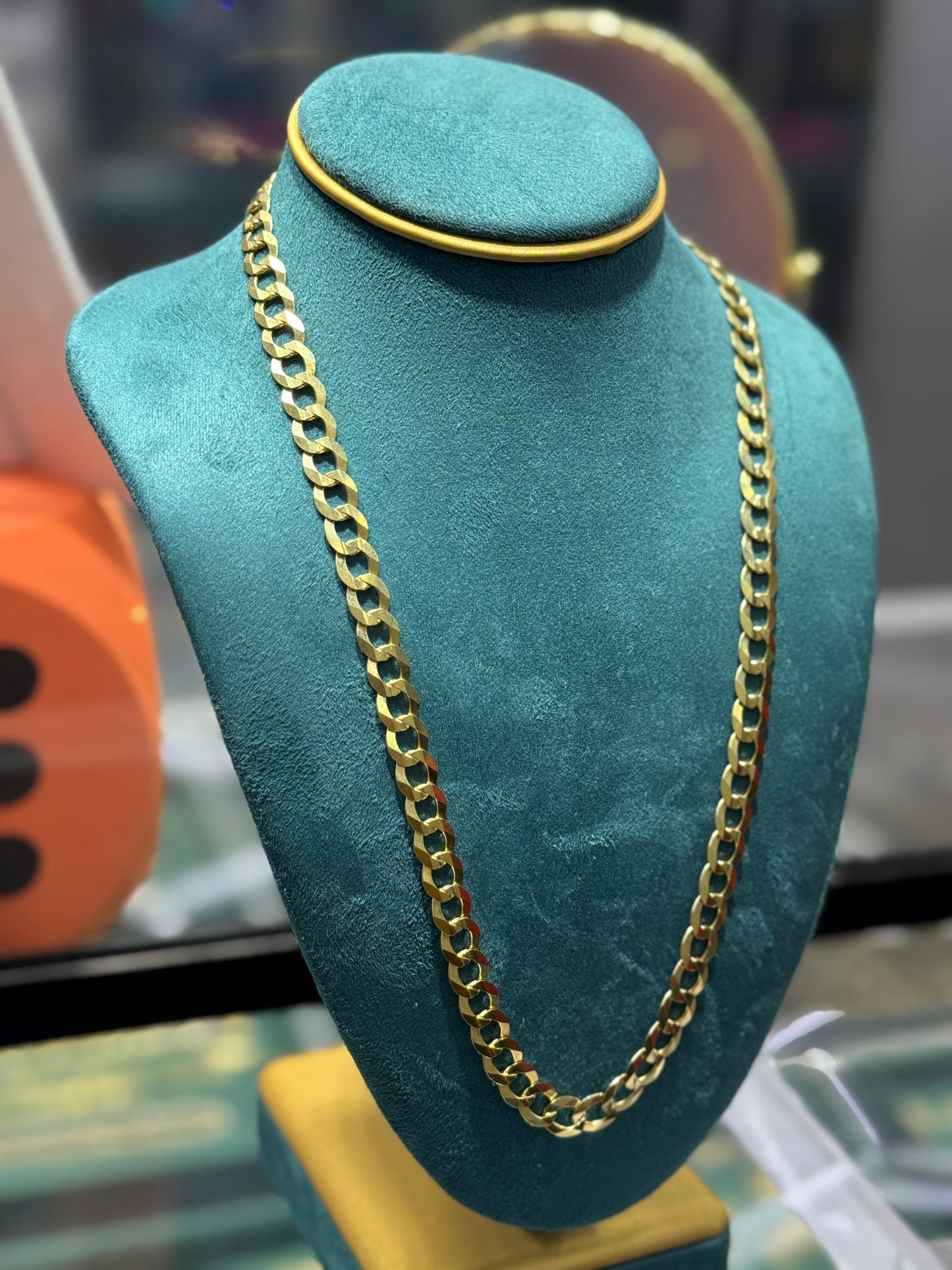 14k gold curb link chain 24” inch long