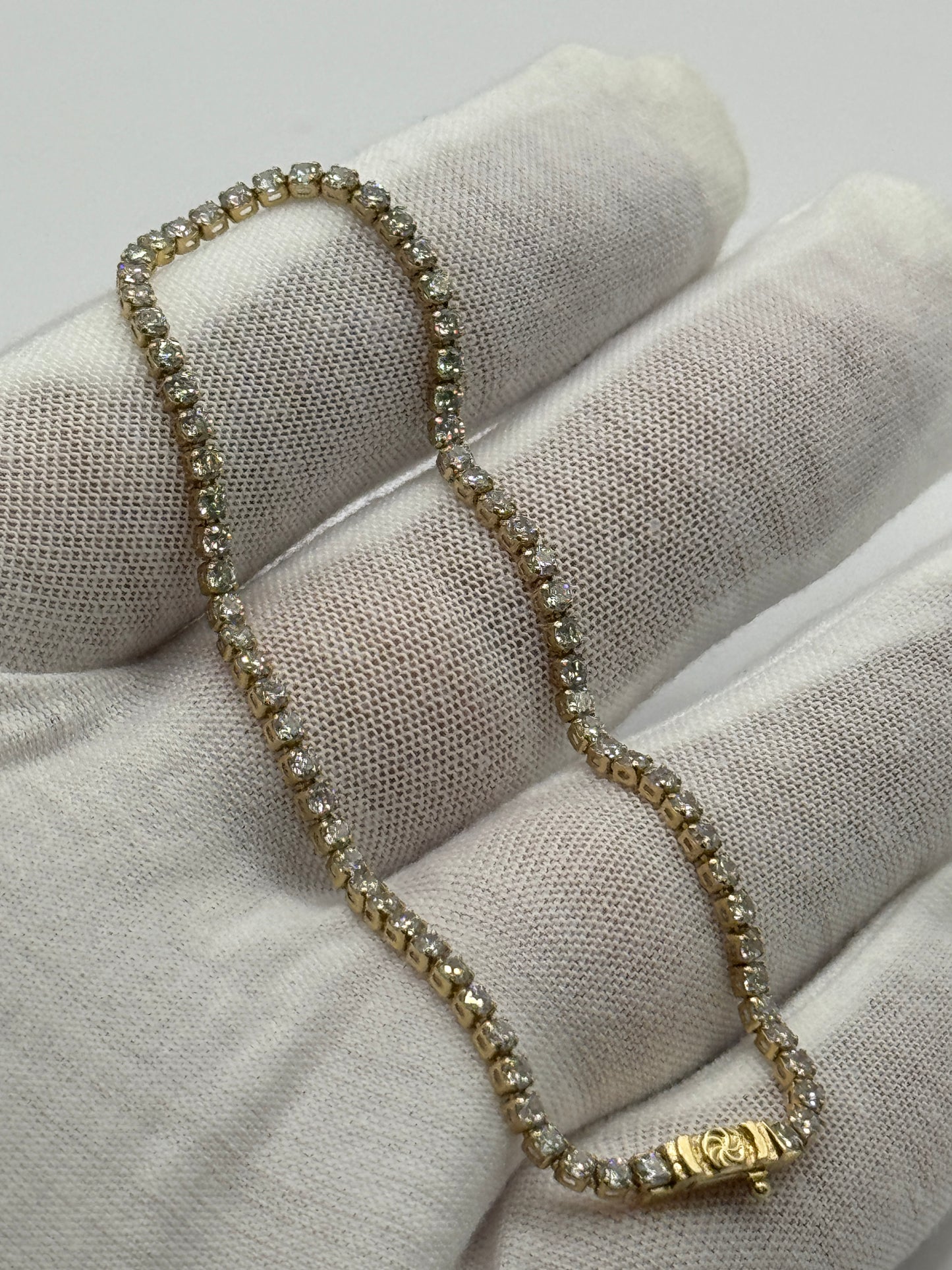 14k gold tennis bracelet for women 8”long