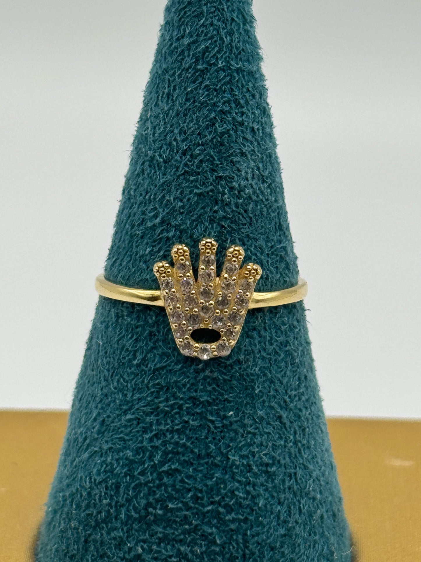 14k gold ZC crown ring for women