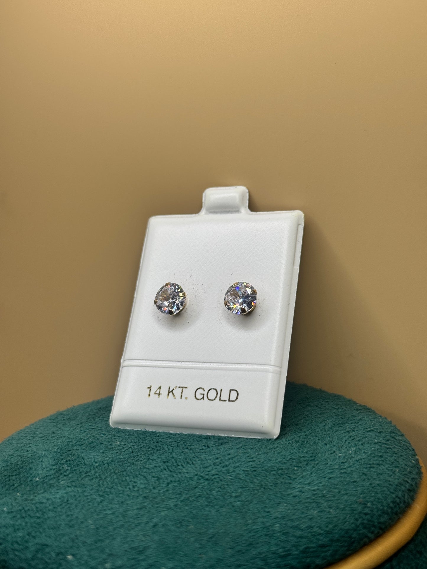 14K Yellow Gold 7mm Stud Earrings for Men
