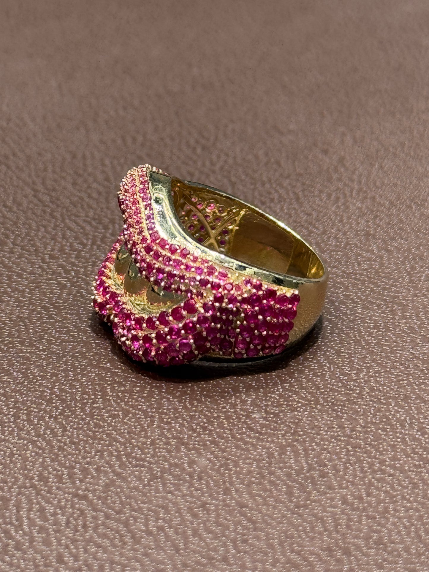 14k gold ring for women with iced grill with ZC