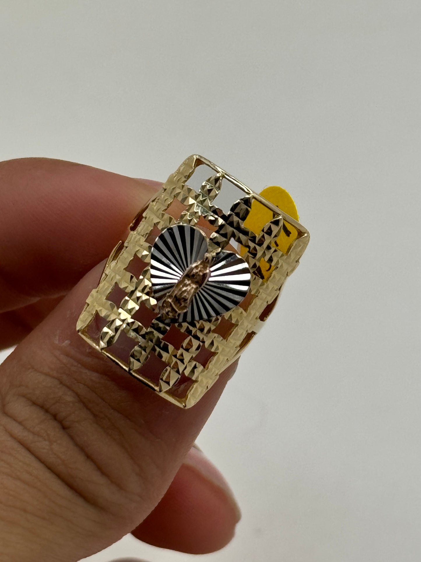 14k gold heart ring with Virgin Mary