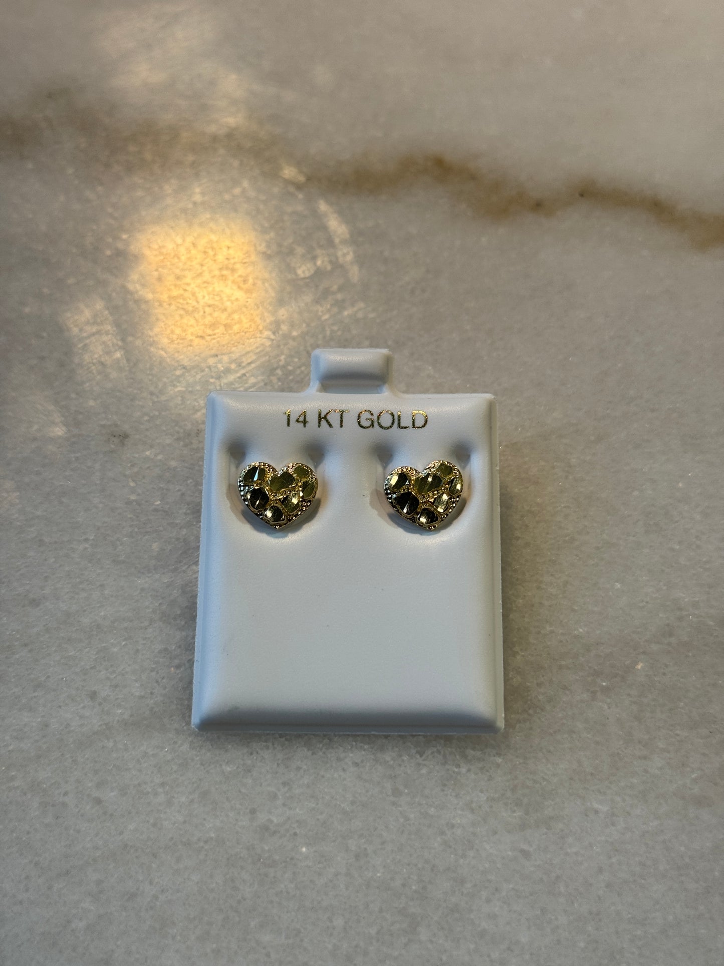 14k gold heart zircon earrings for women