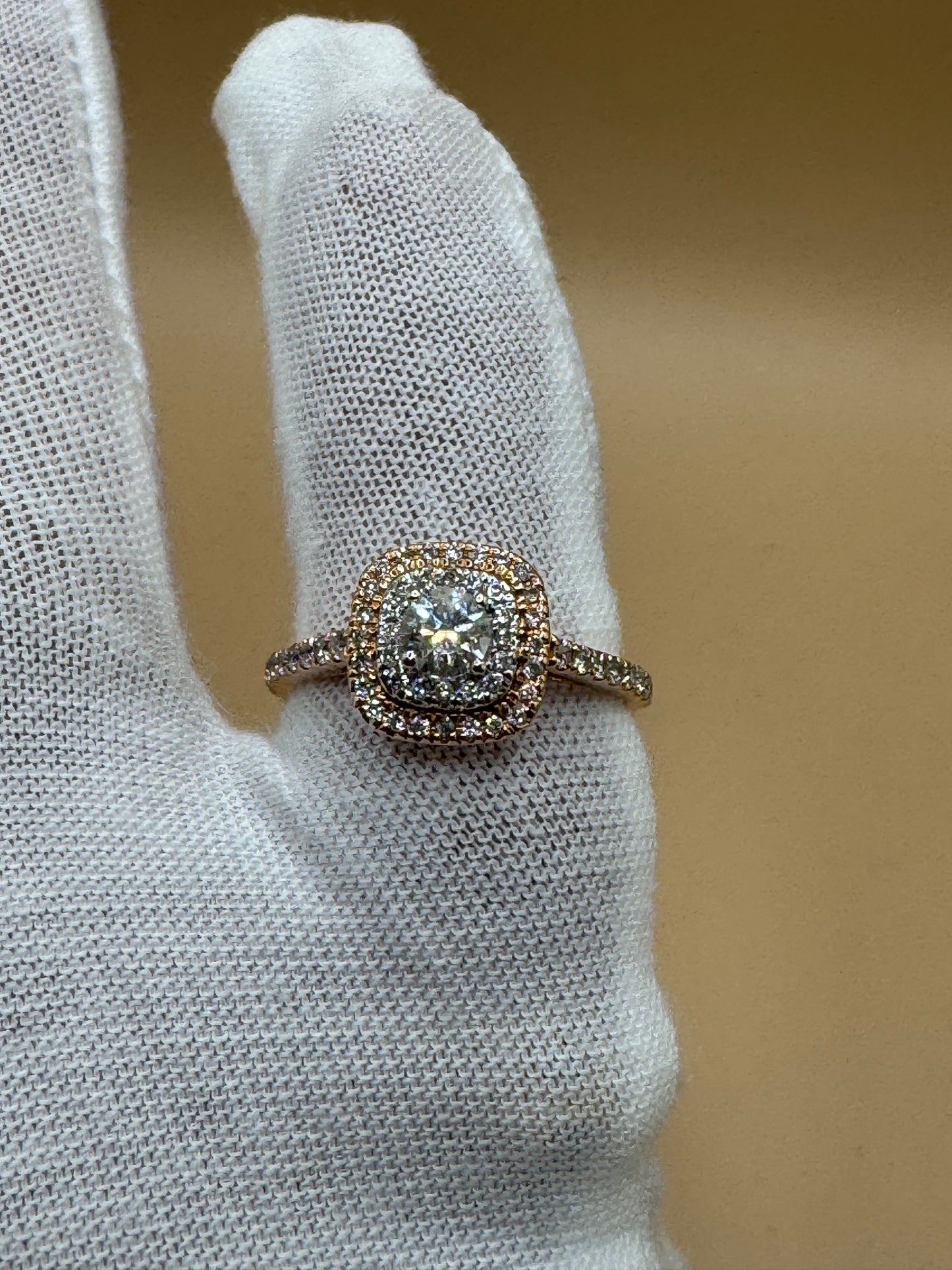 14K Rose Gold Lab Diamond Engagement Ring – Real Gold Proposal Ring, Elegant Bridal Jewelry size 7