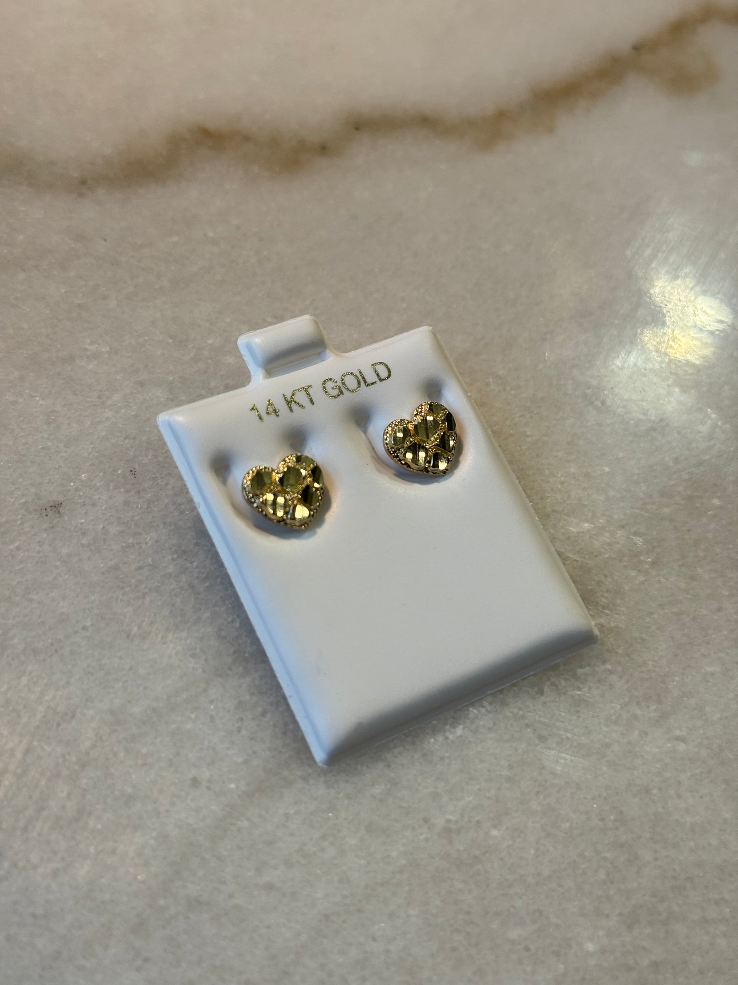 14k gold heart zircon earrings for women