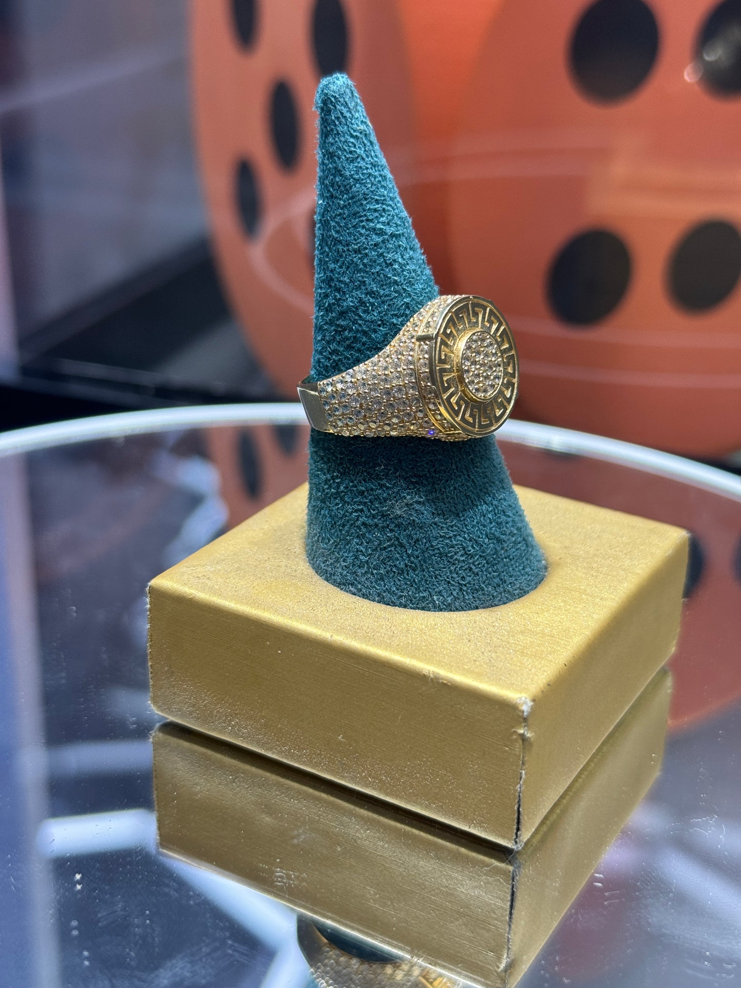 💎 14K Gold ZC Round Ring for Men – Bold & Timeless 💎