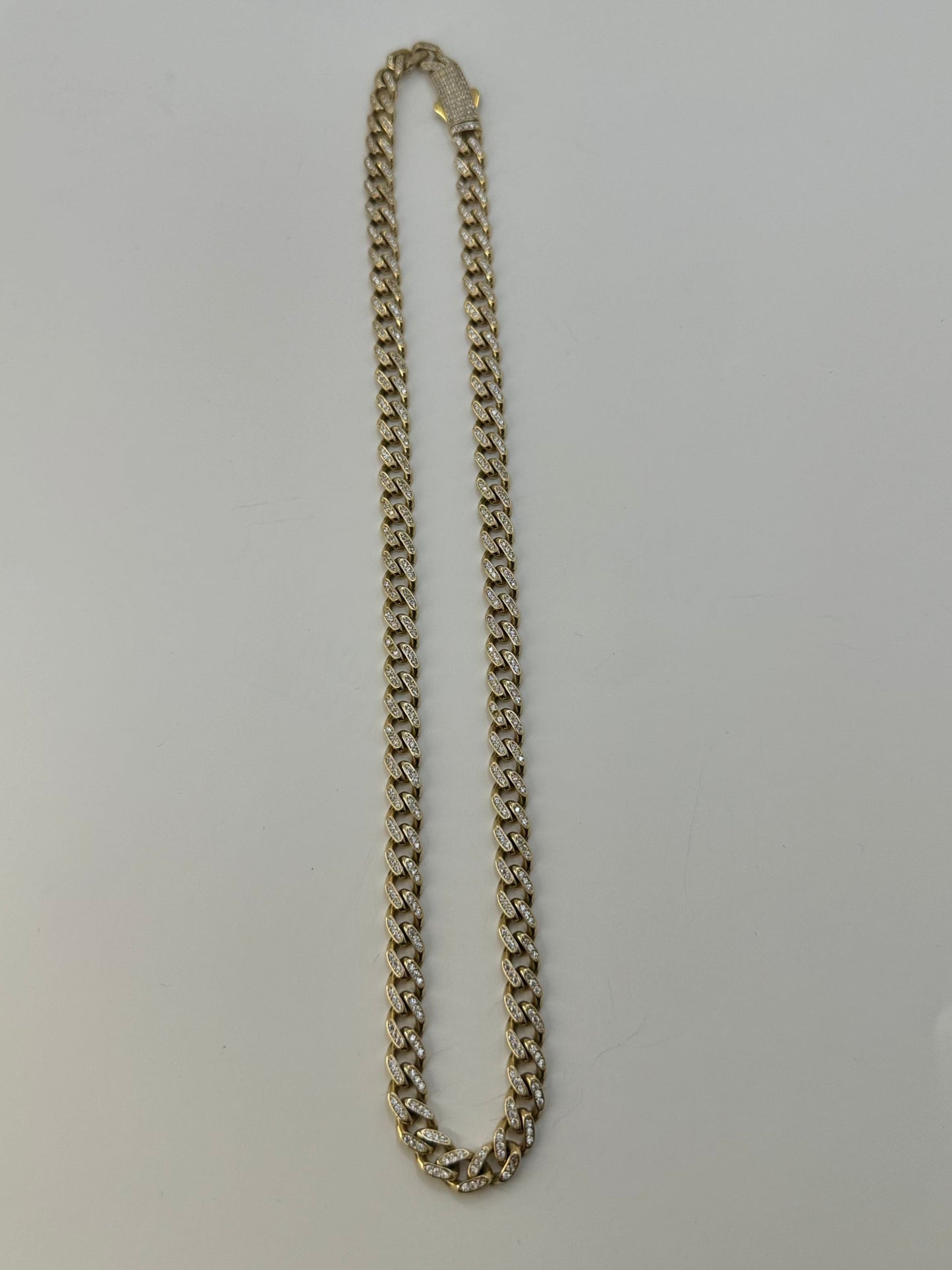 14K Gold  18'' inch Miami Cuban Semi-Solid Chain