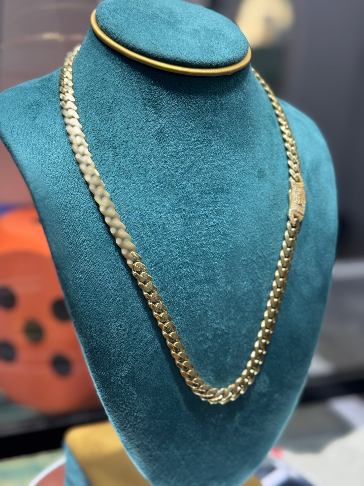 14K Gold Hollow cuban Chain – 22 Inch (Approx. 25g) 7.6mm – For Men