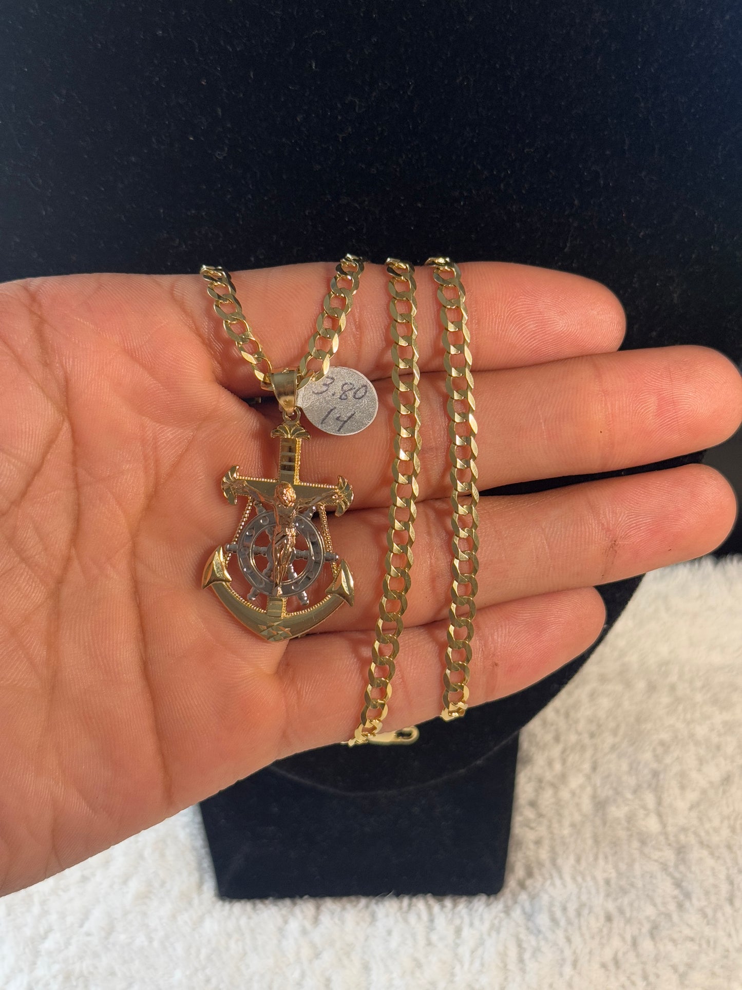 14K Gold 24” inch Crucifix gold Chain for men
