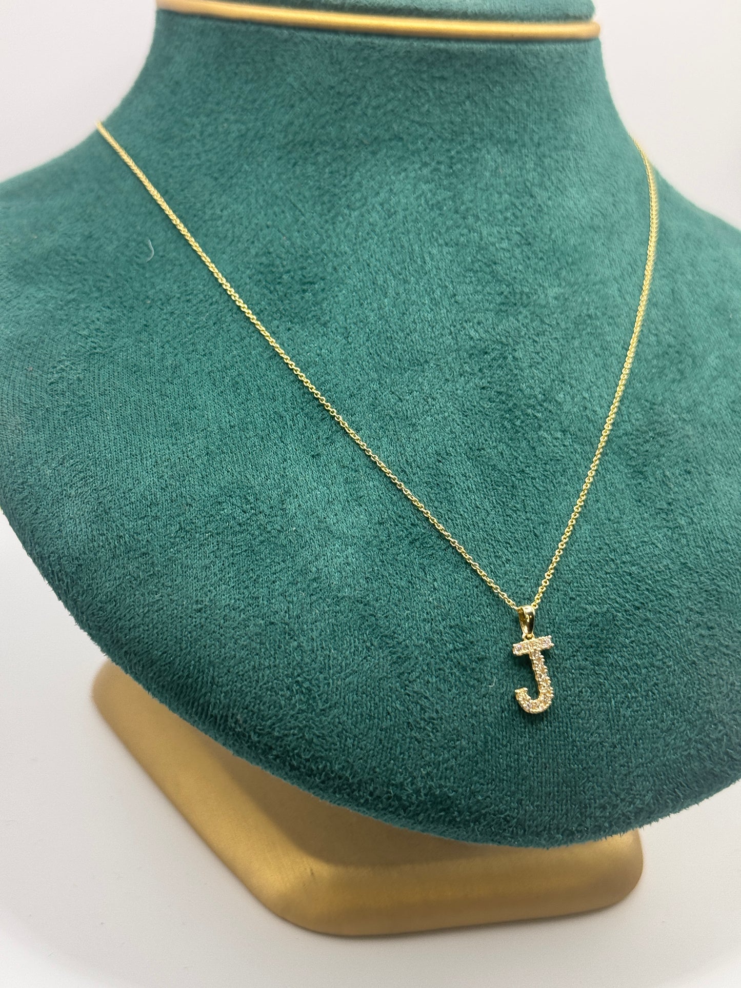 14K Gold Necklace for women with Letter “J” Pendant – 18 Inches