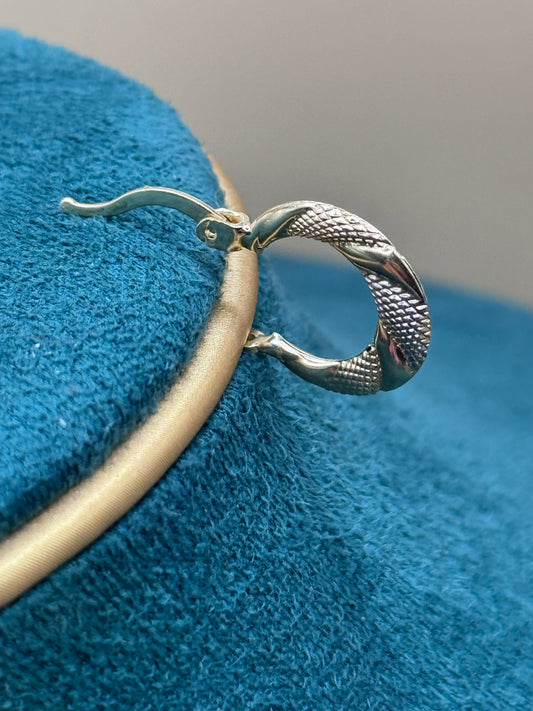 14K Two Tone Gold Hoop Earrings – White & Yellow Gold Hoops for Women, Dainty Everyday Jewelry