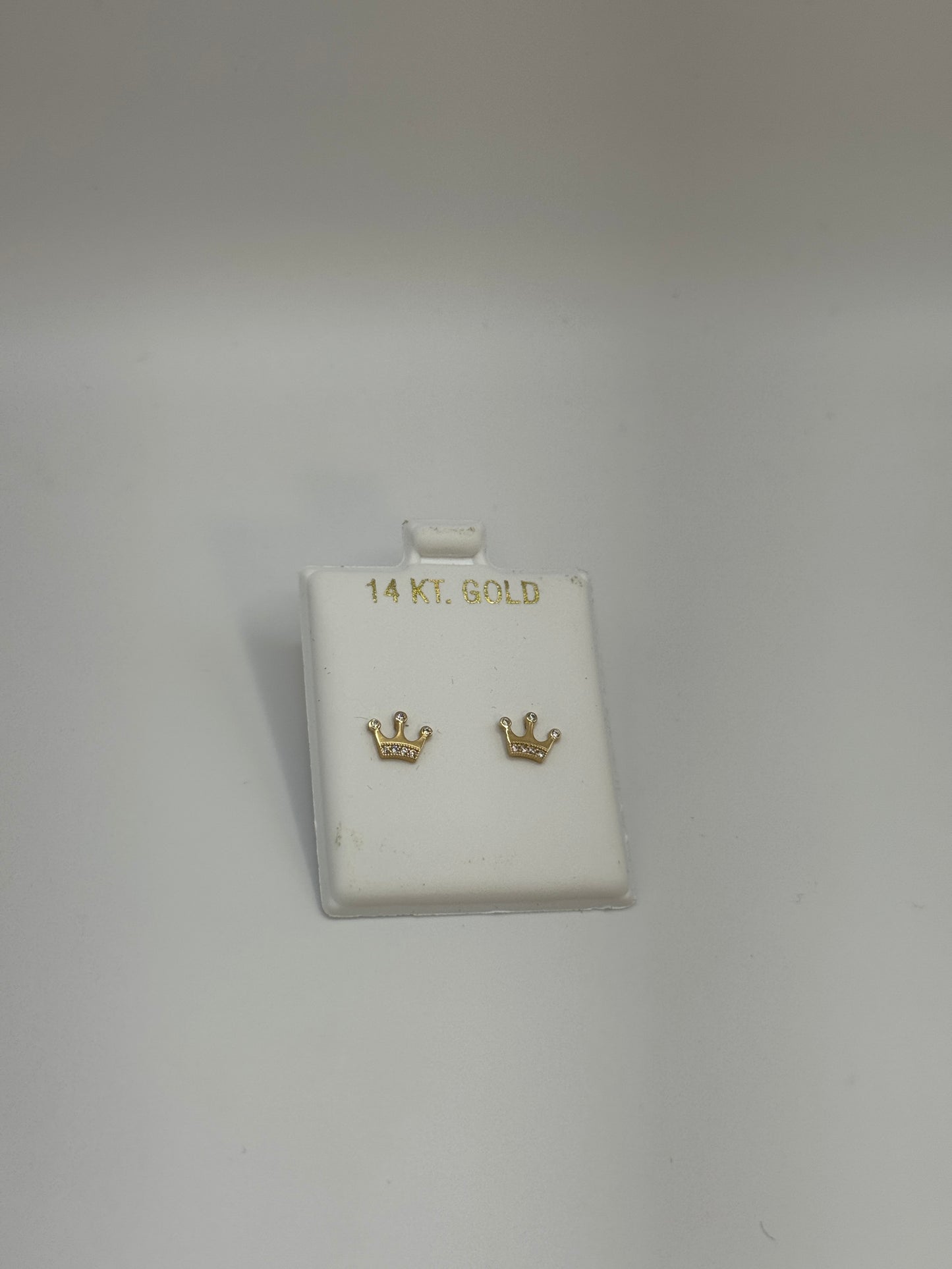 14K Gold Crown Stud Earrings for Men – Bold & Stylish