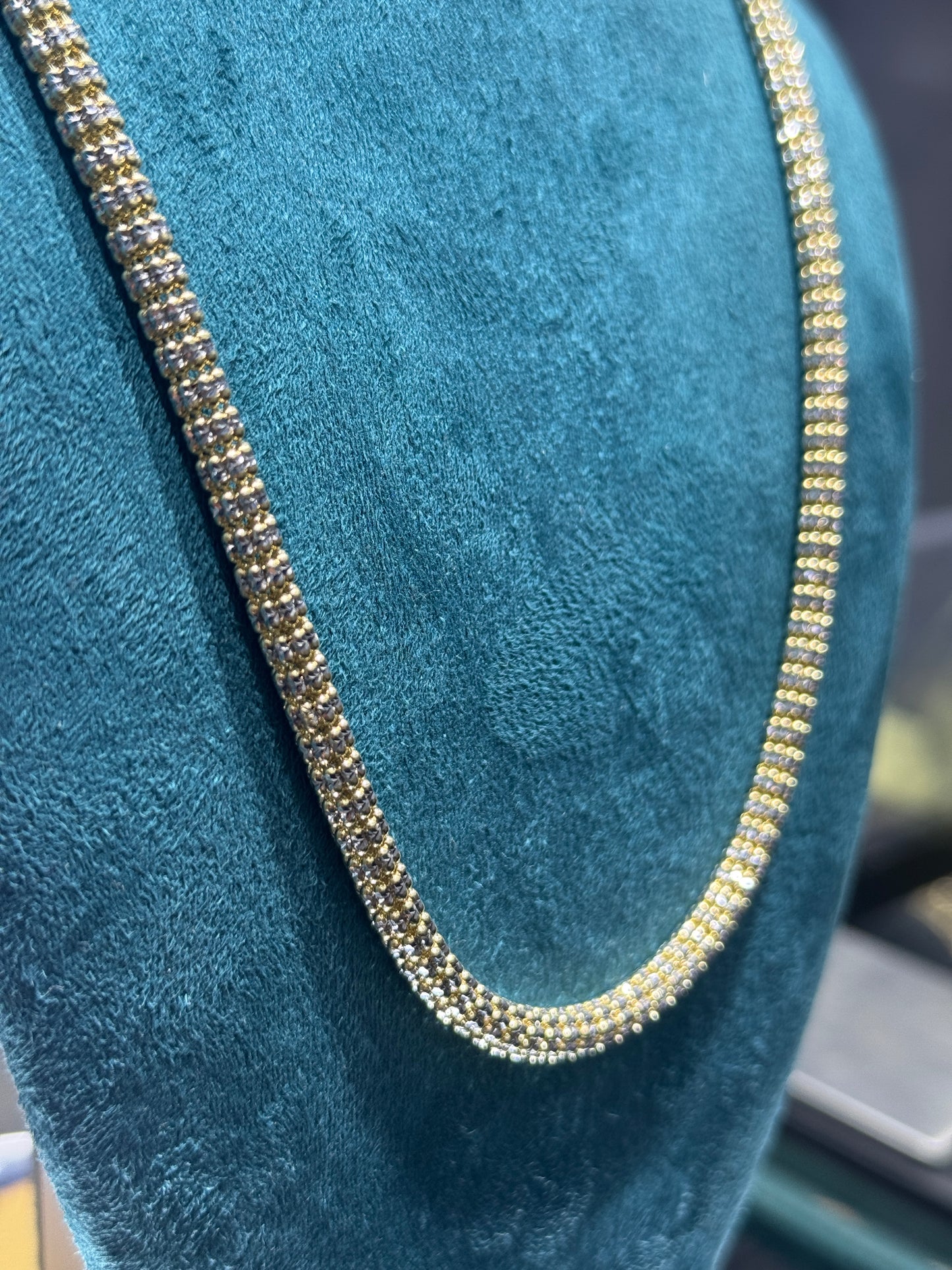 5mm 14K Gold 5mm Diamond-Cut Ice Chain – Bold Shine