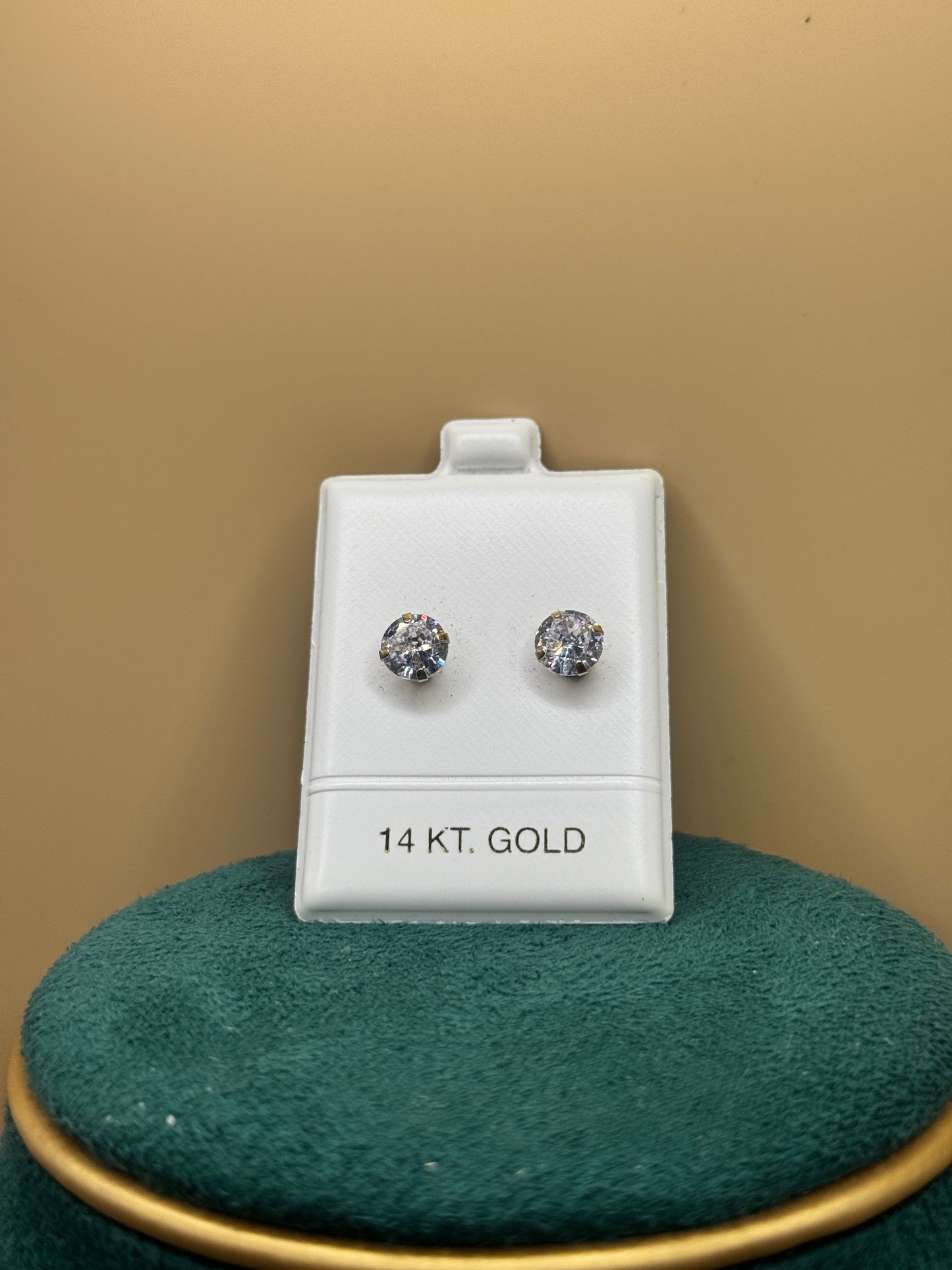 14K Yellow Gold 7mm Stud Earrings for Men