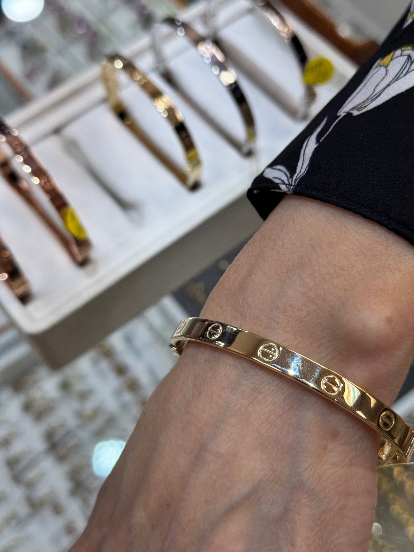 14K Gold Love Bangle Bracelet for women