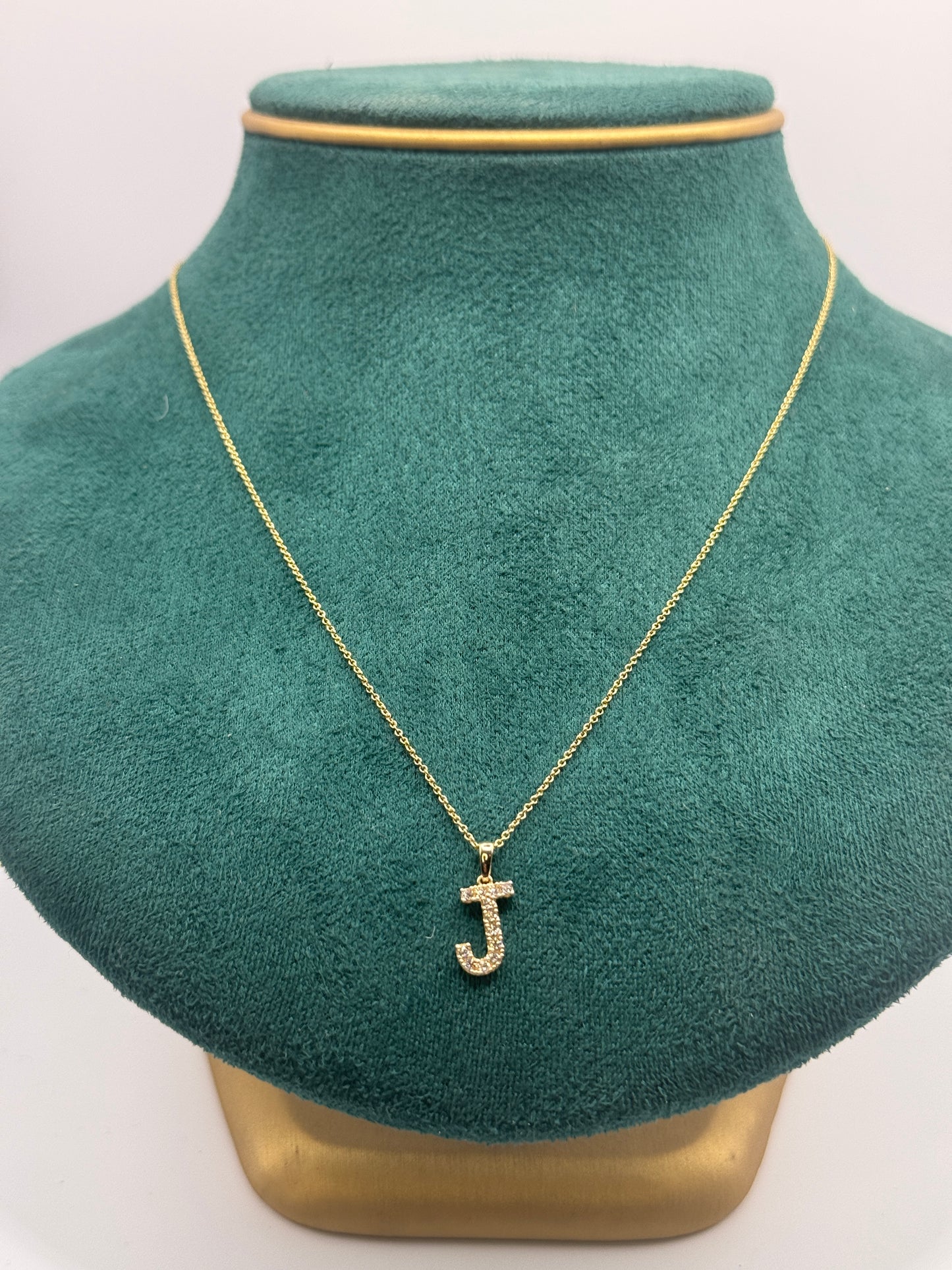 14K Gold Necklace for women with Letter “J” Pendant – 18 Inches