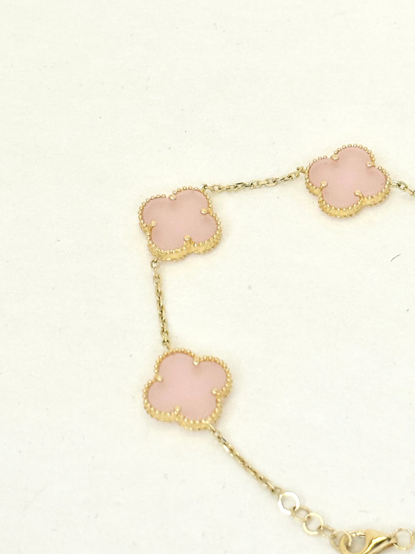 14k gold Clover charm bracelet for women