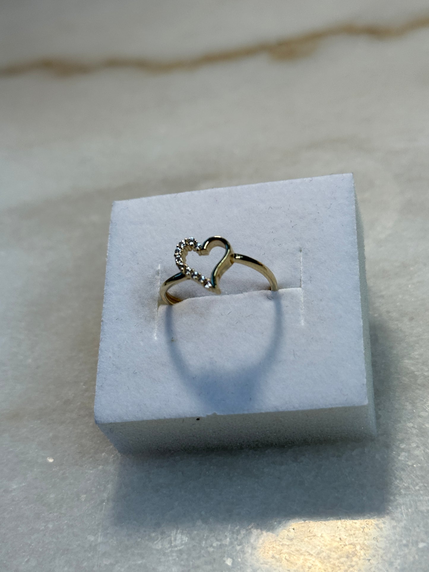 14K Gold heart Ring with ZC for Women  ❤️
