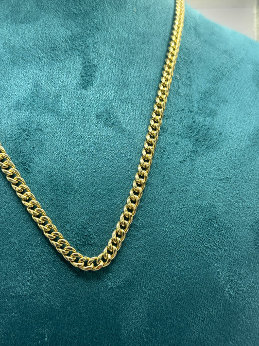 14k Gold Miami Cuban Link Chain – Elegant Women’s 16”inch