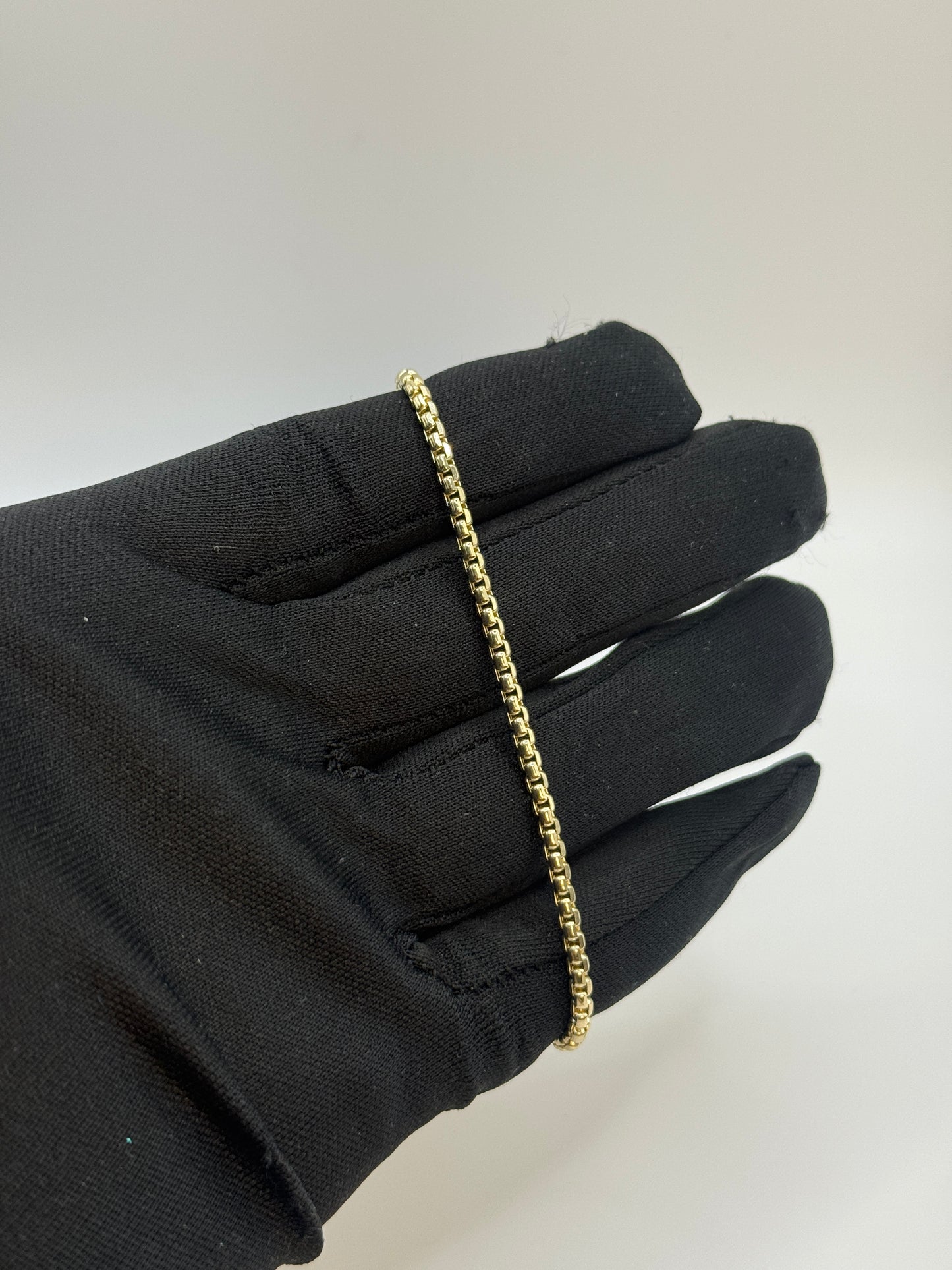14K Gold Round Box Chain Bracelet – Unisex