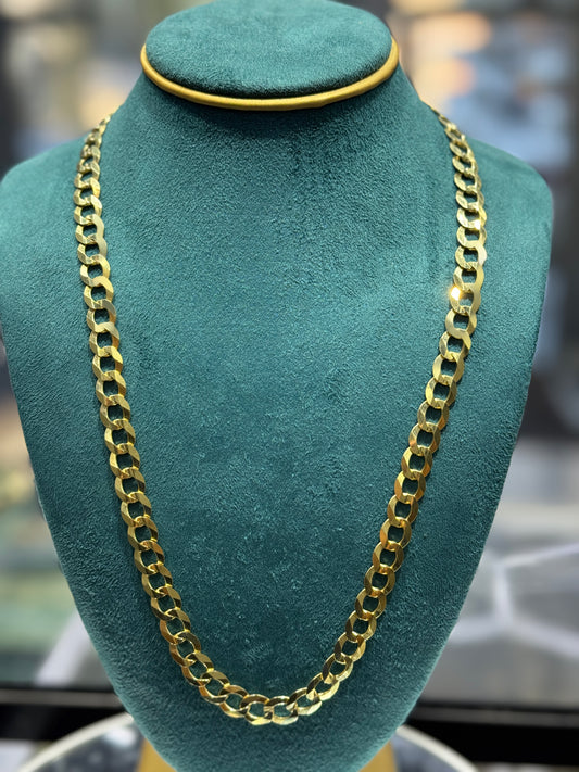 New 14K Gold Curb Link Chain for Men 24”long