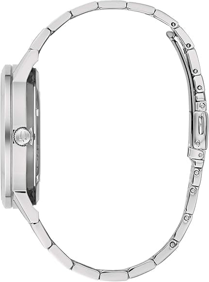 Bulova Men's Automatic Clip Stainless Steel Watch with Blue Dial