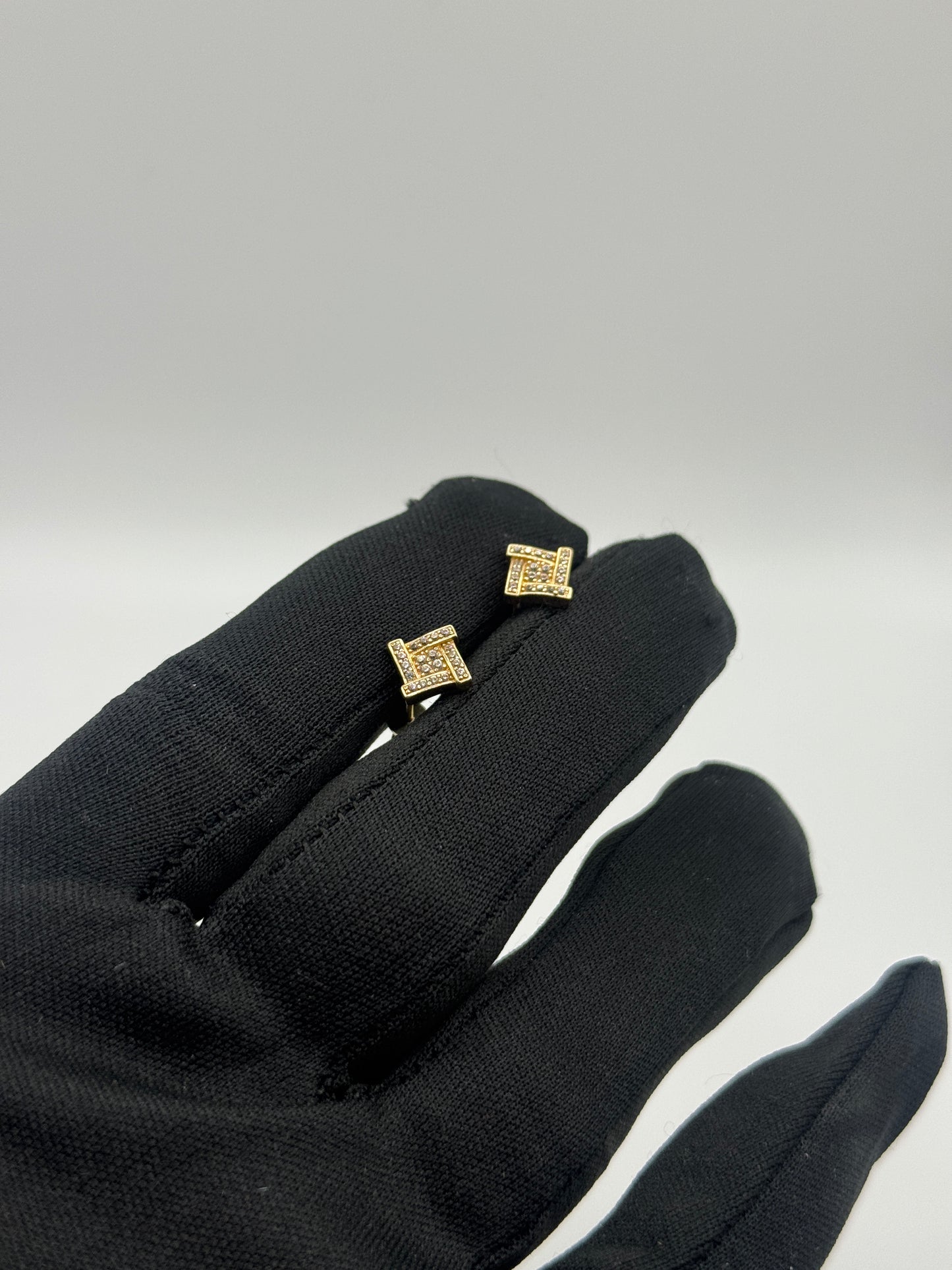 ZC 14K Gold Unisex Square Stud Earrings – Screw Back 💎