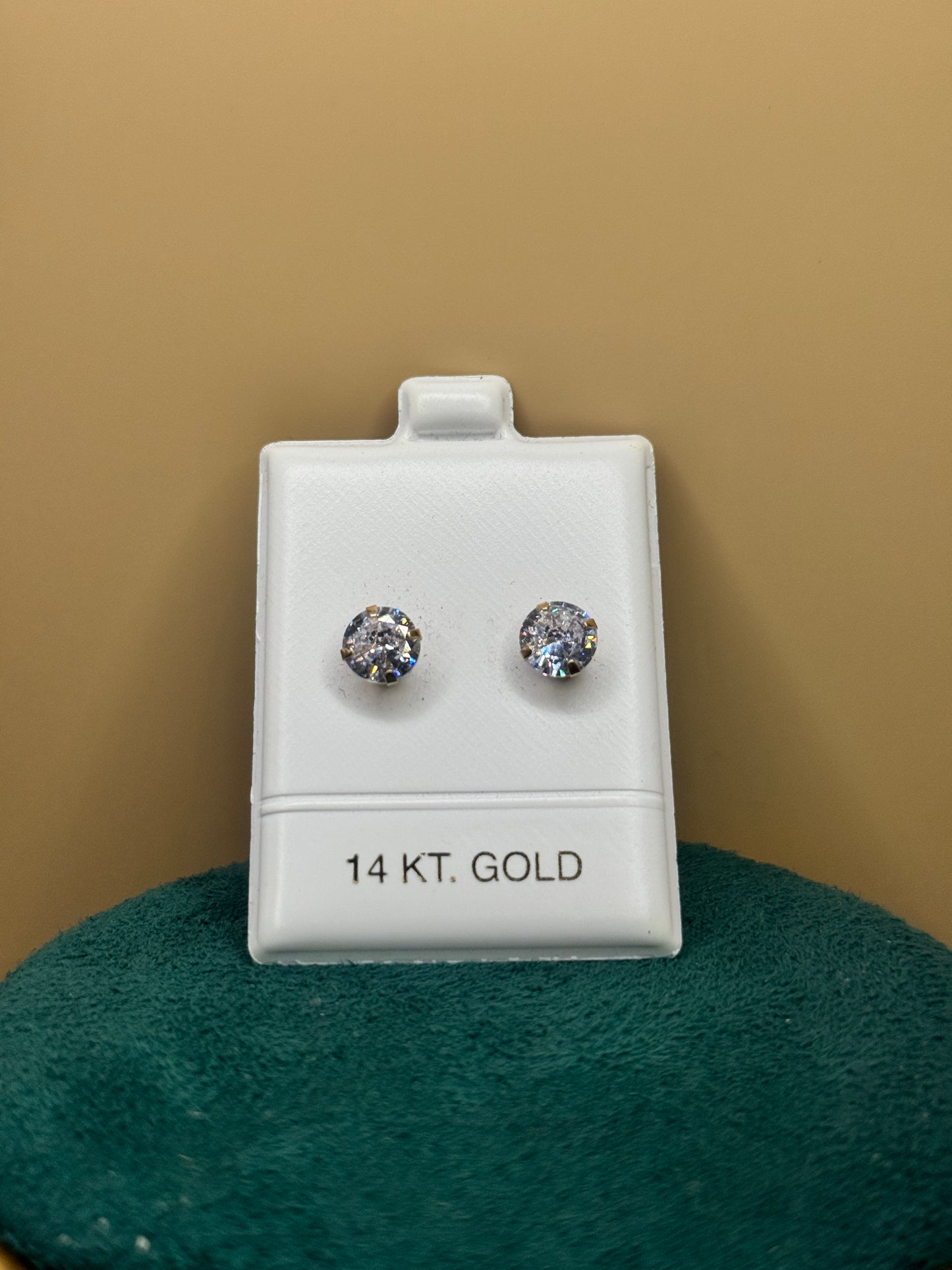 14K Yellow Gold 7mm Stud Earrings for Men