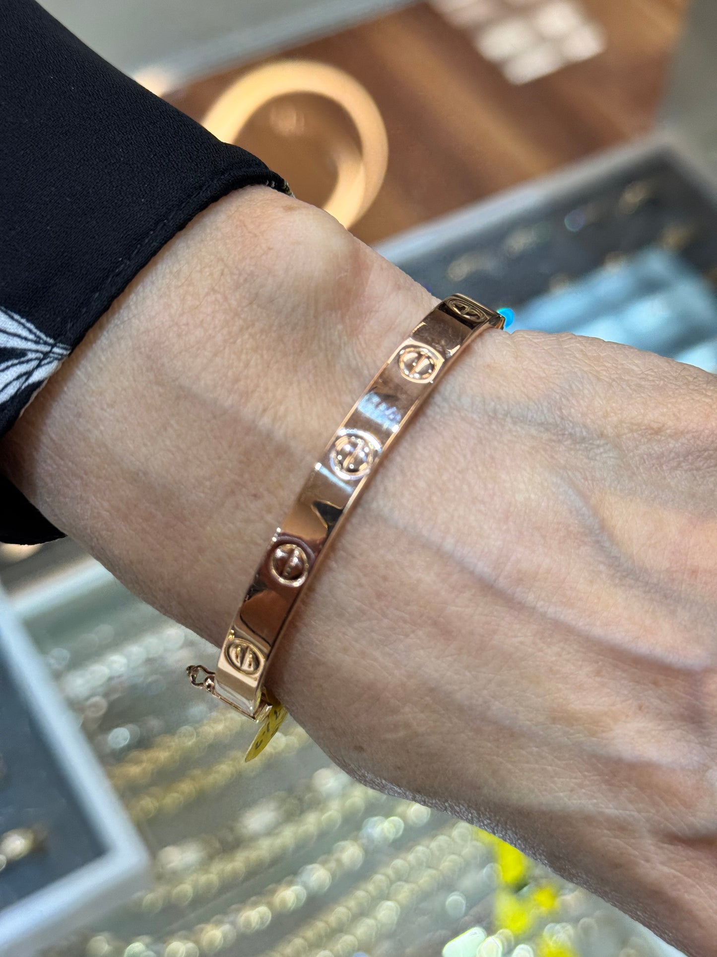 14K Gold Love Bangle Bracelet for women
