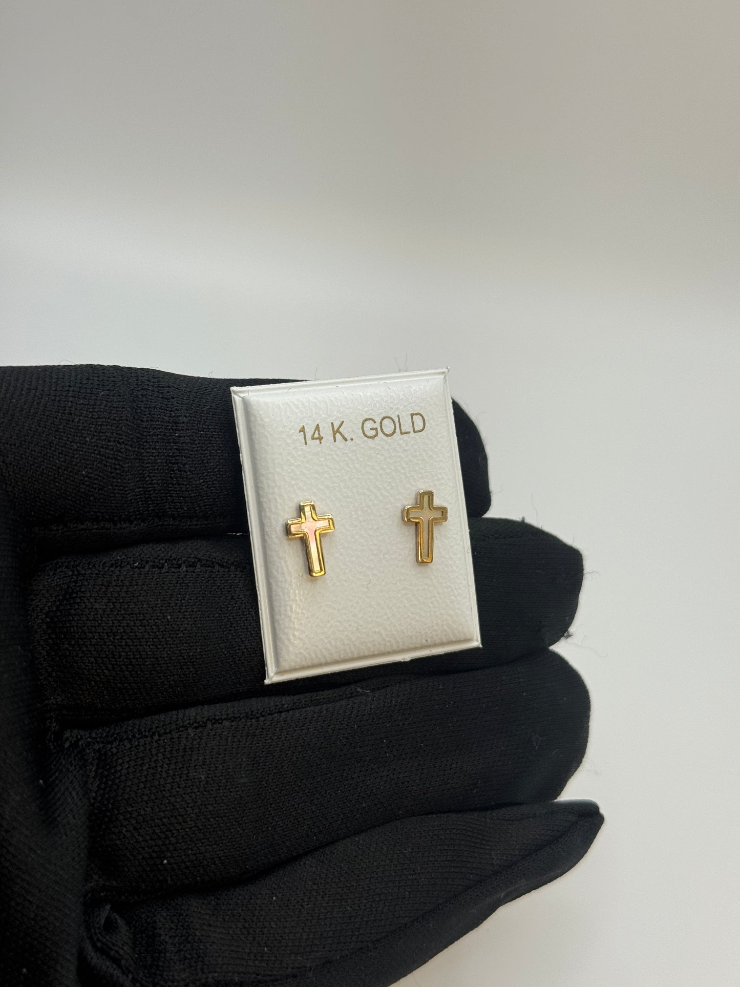 14K Gold Cross Stud Earrings for Women – Elegant & Meaningful