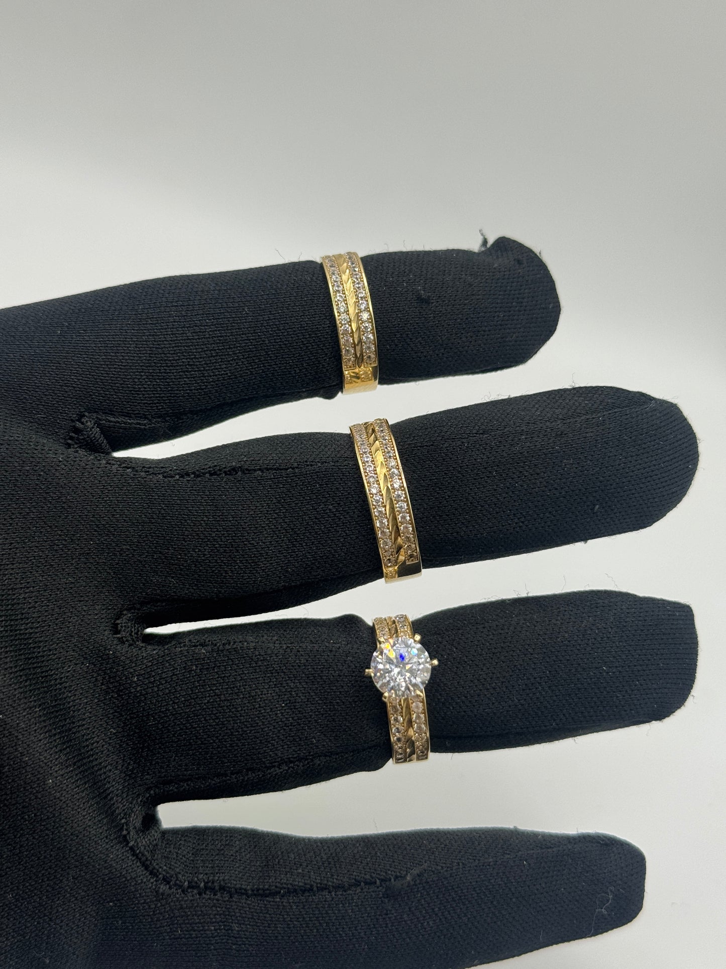 14K Gold Wedding ring set – Trio Set