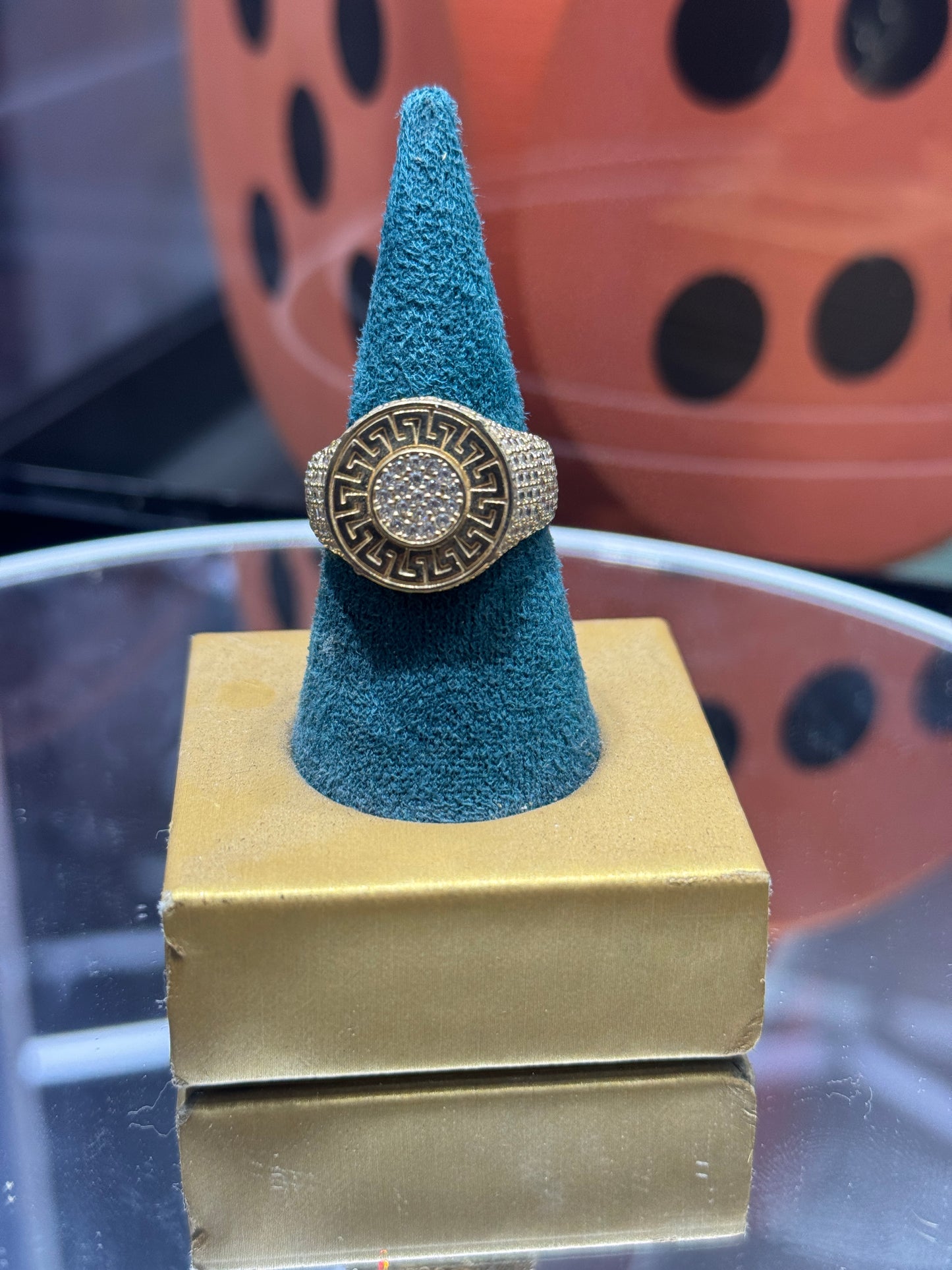 💎 14K Gold ZC Round Ring for Men – Bold & Timeless 💎