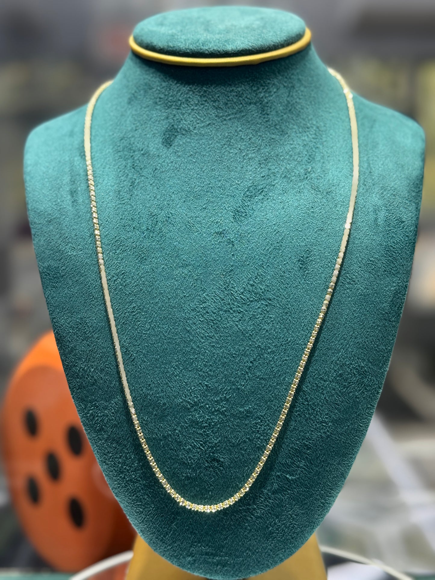 14K Gold Ice Chain – Sleek 2.2mm 24” inch necklace for men