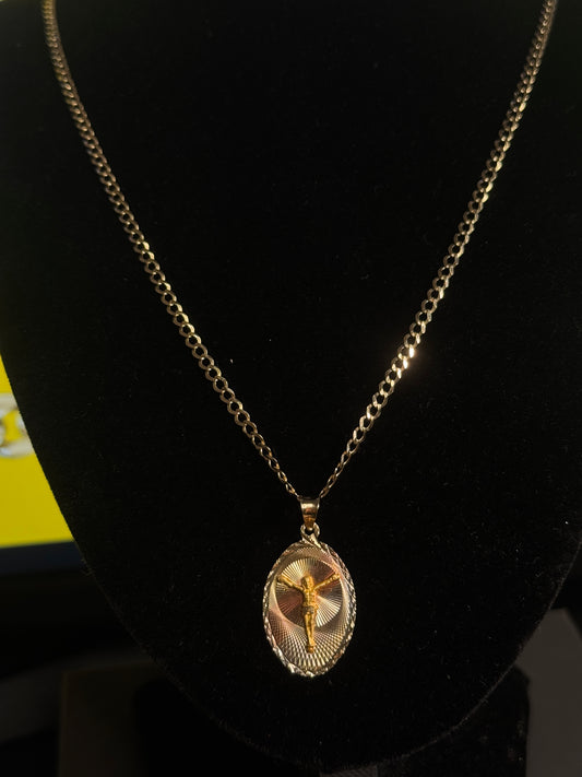 14k gold curb link Chain necklace 24” inch long unisex