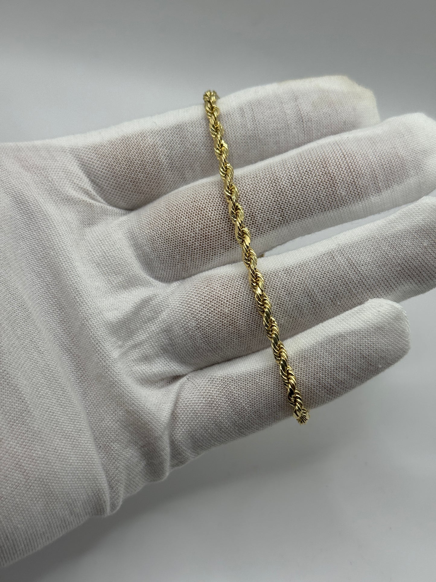 14K Gold Rope Bracelet for Men – 3.4mm